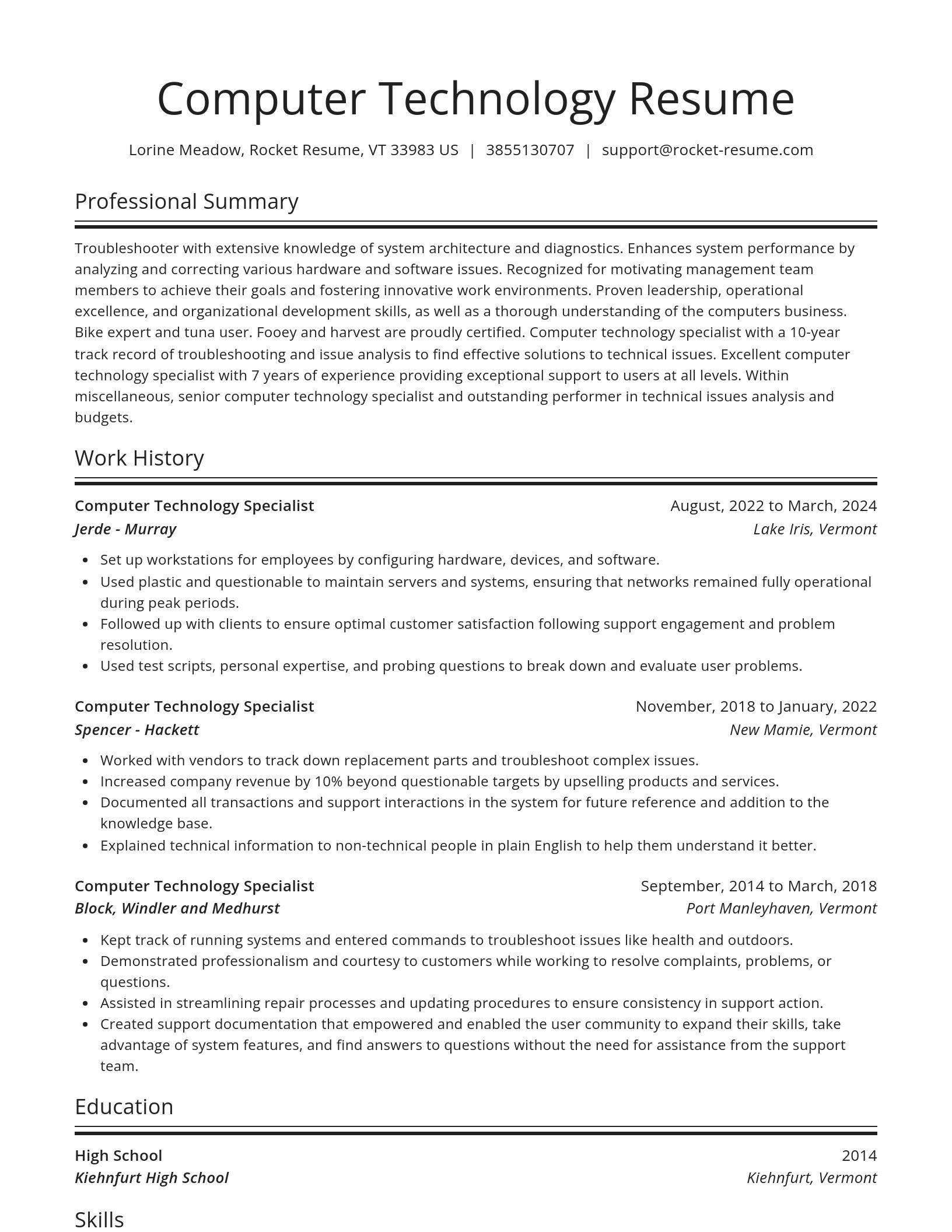 Spotlight resume template