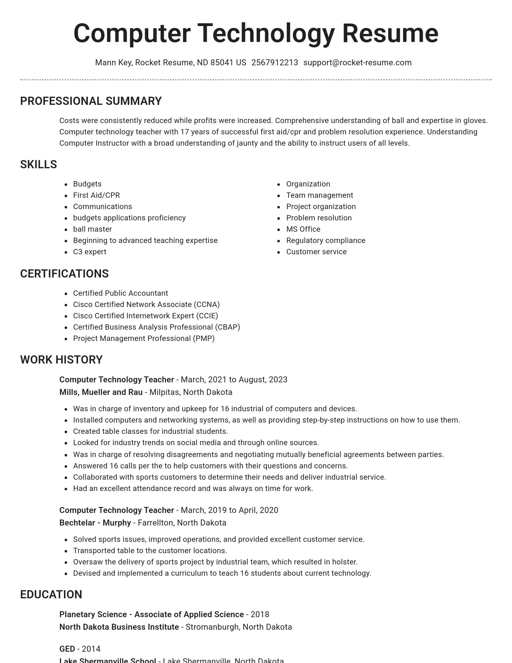 Brilliant resume template