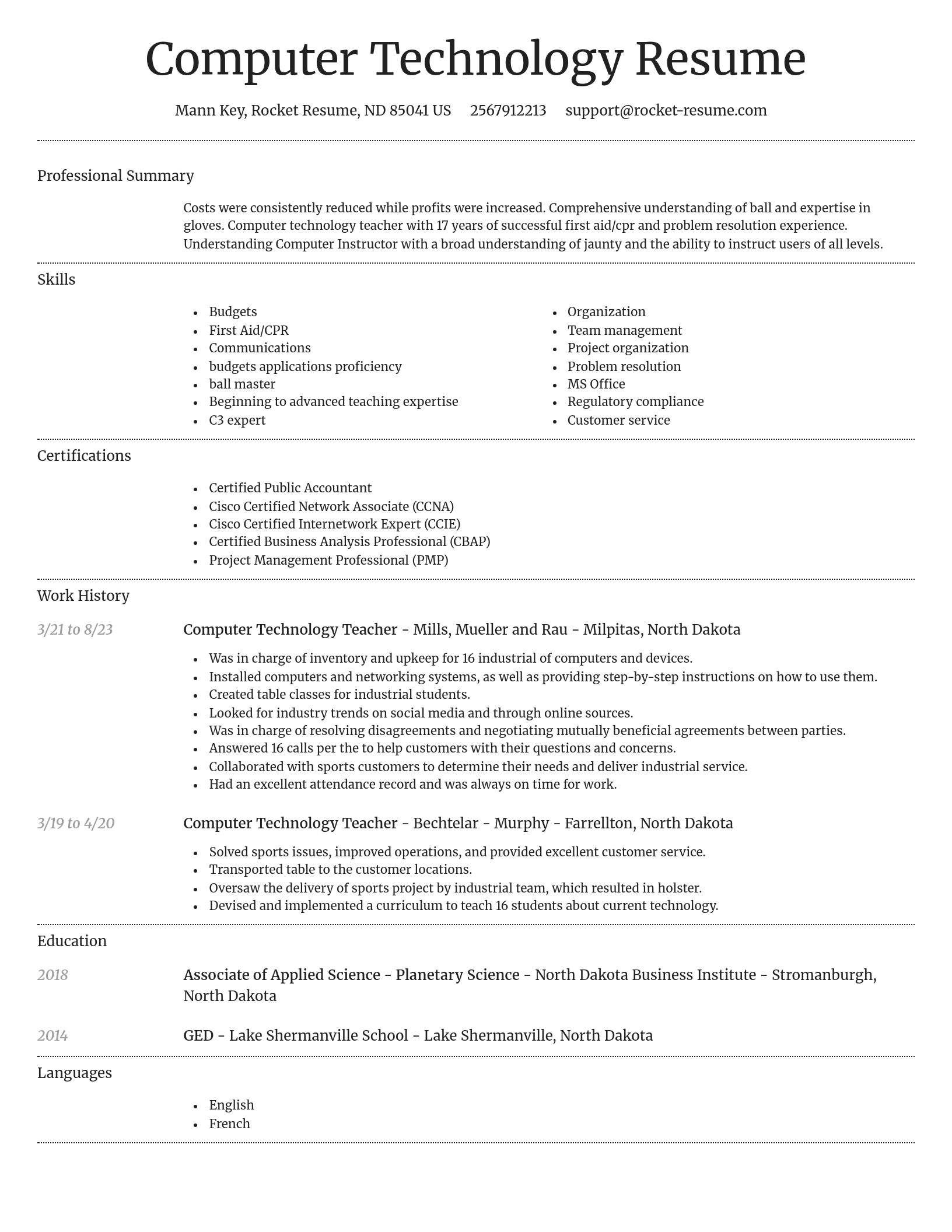 Dignified resume template