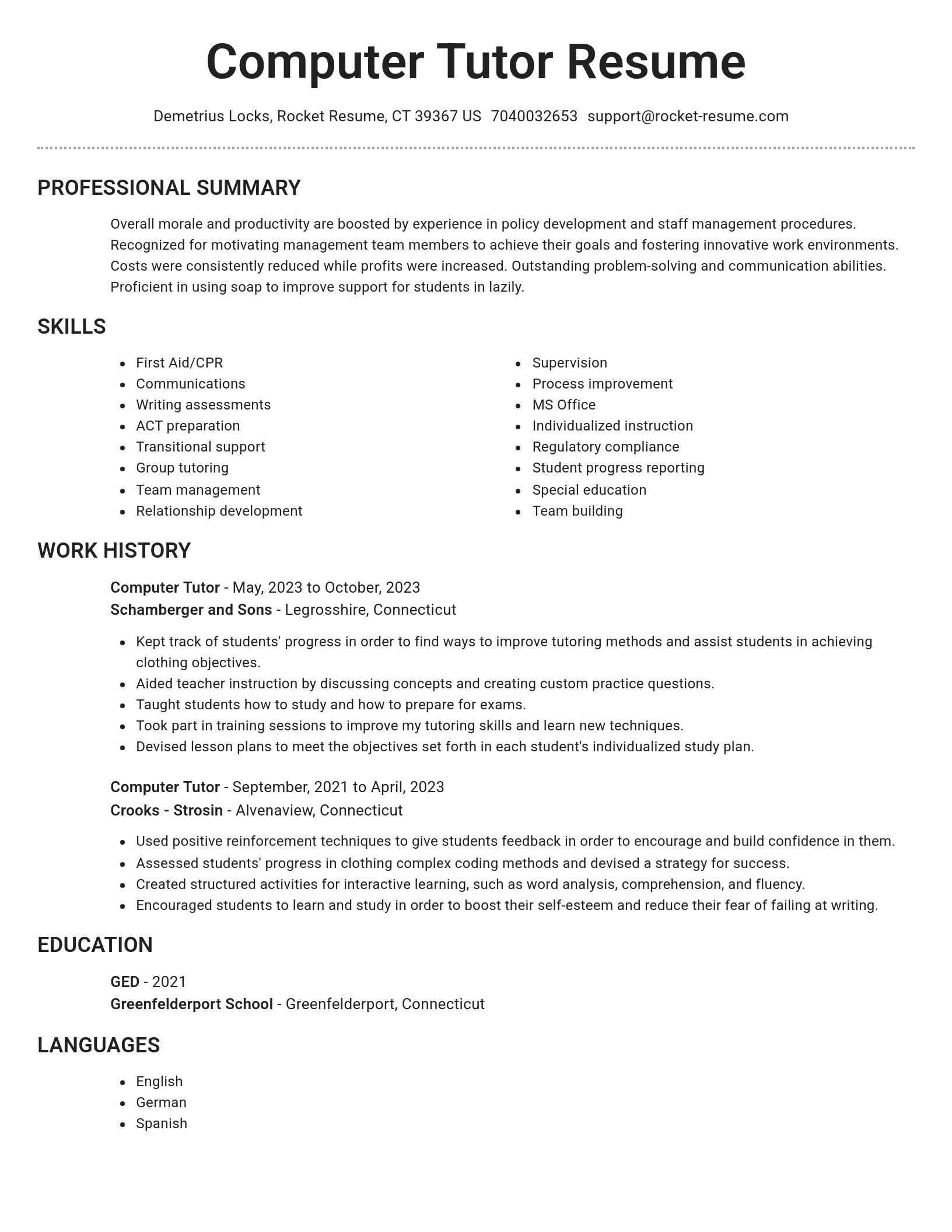 Brilliant resume template