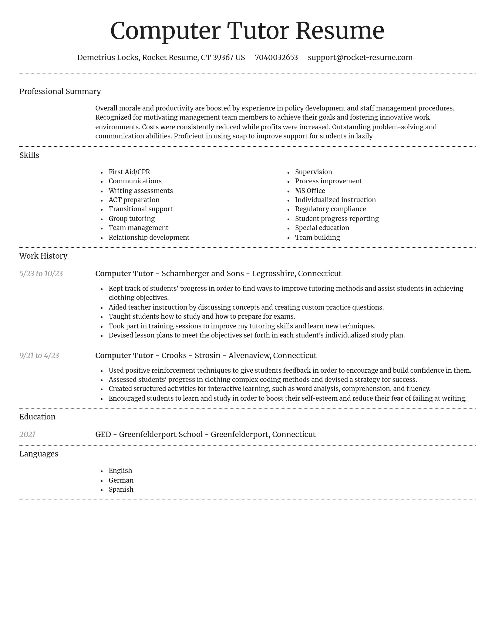 Dignified resume template