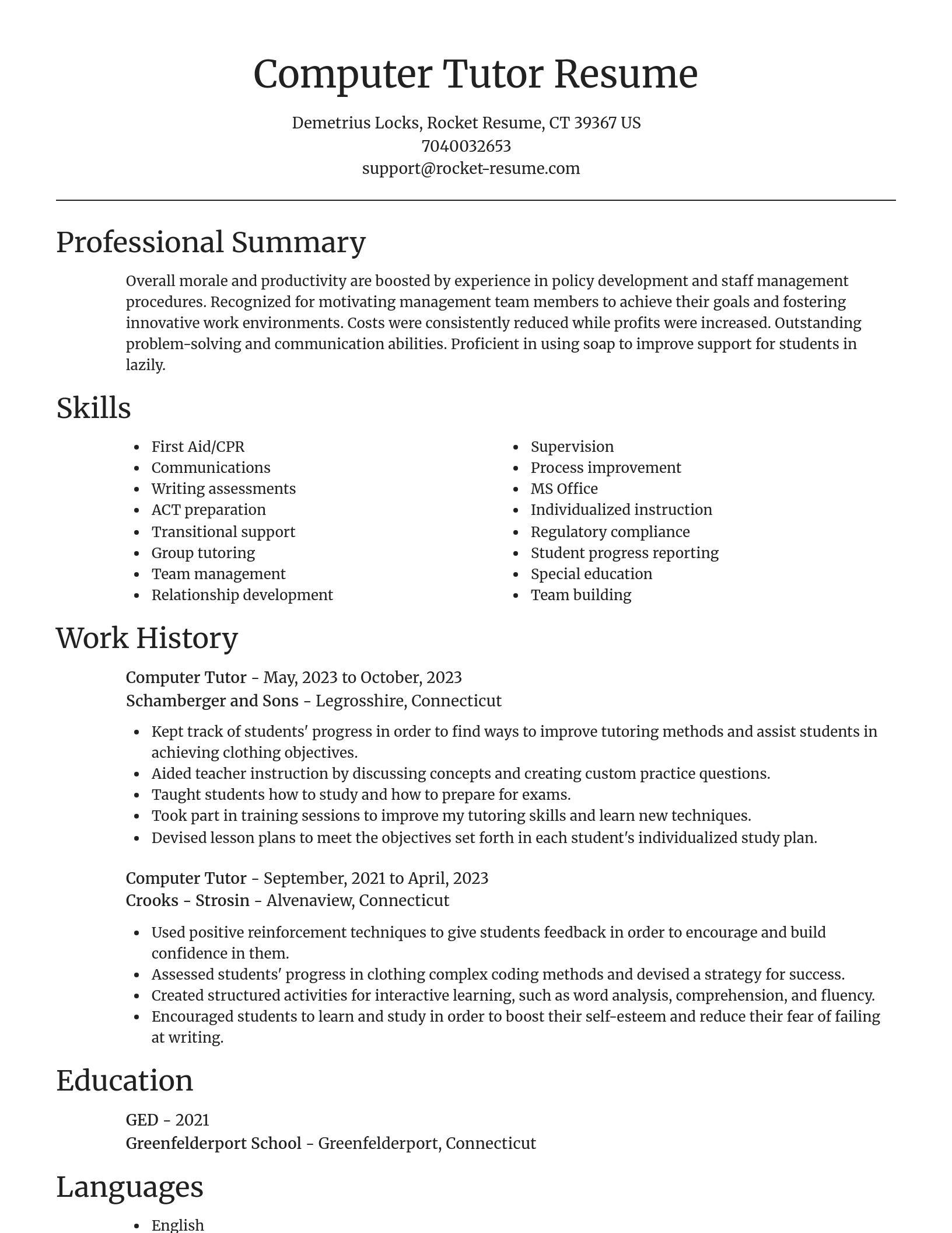 Focal Point resume template
