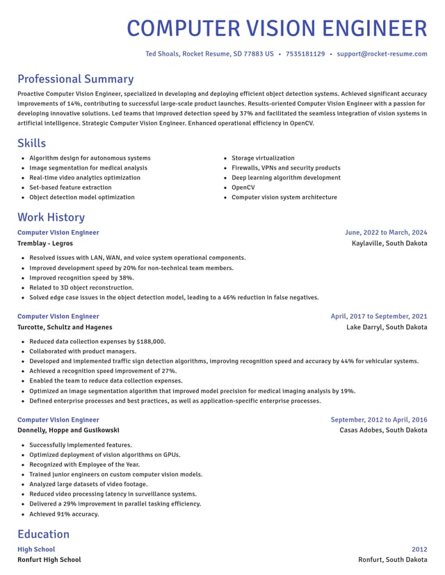 Novel resume template