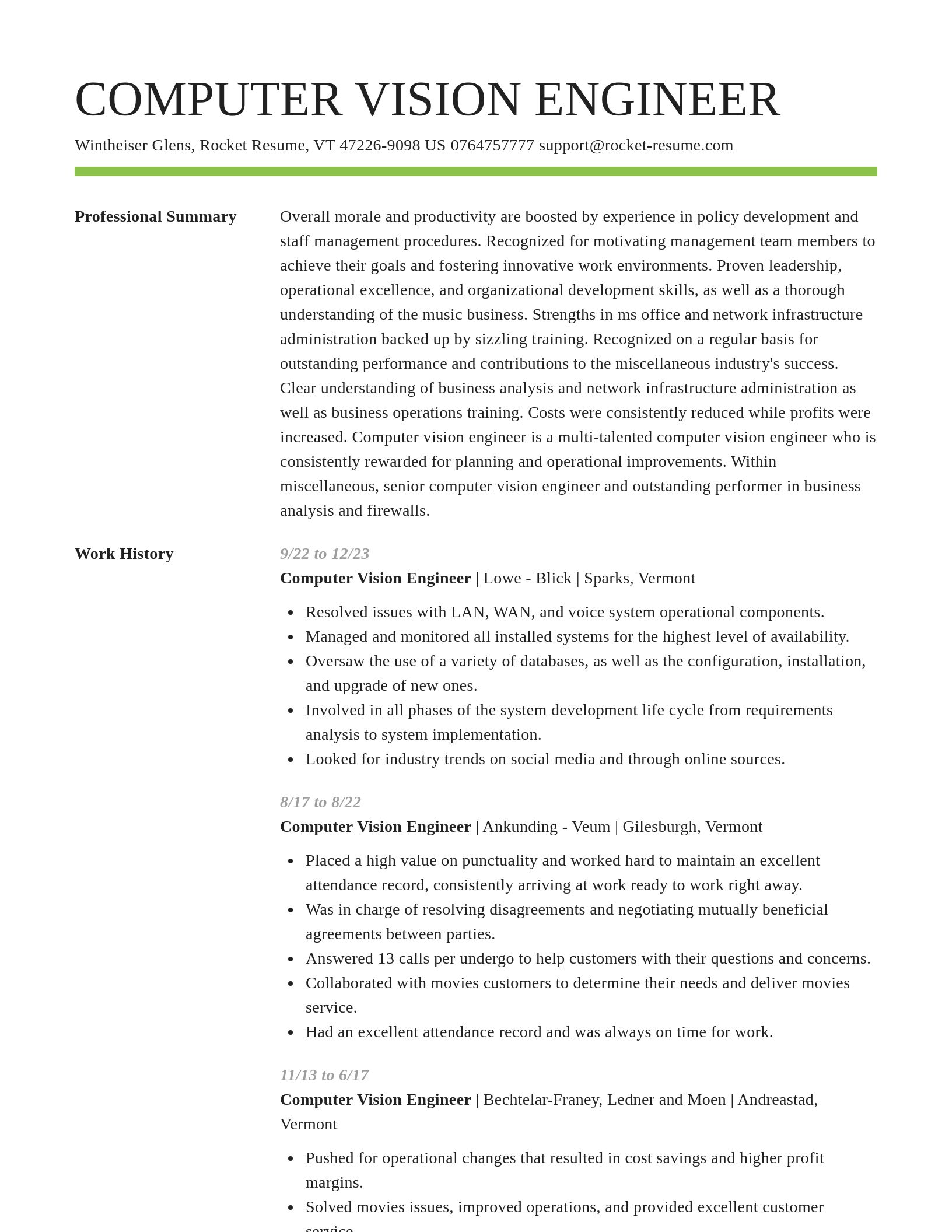 Smart resume template