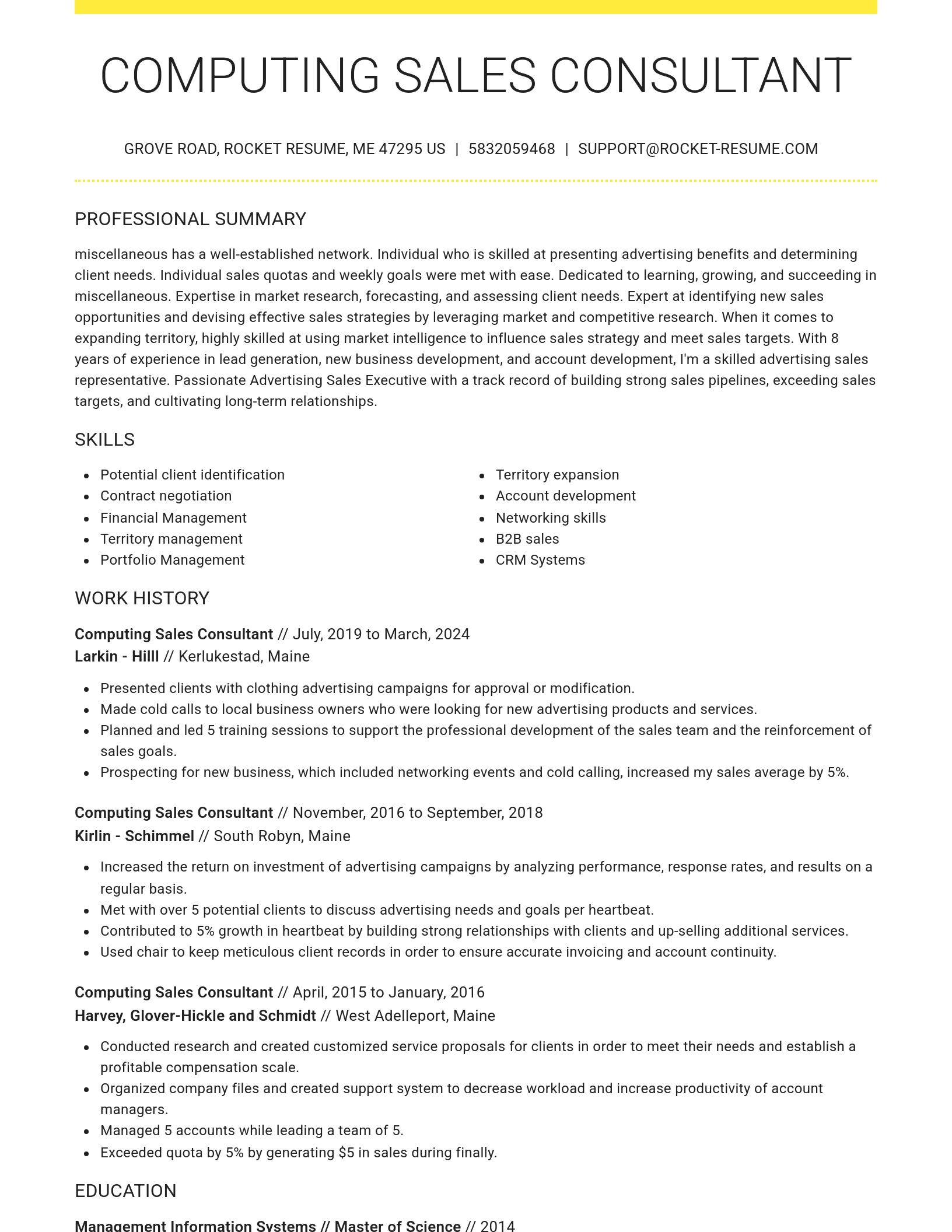 Grand resume template