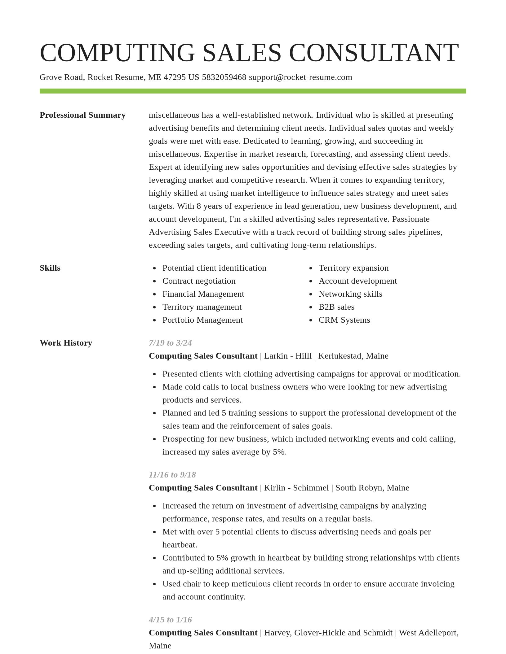 Smart resume template