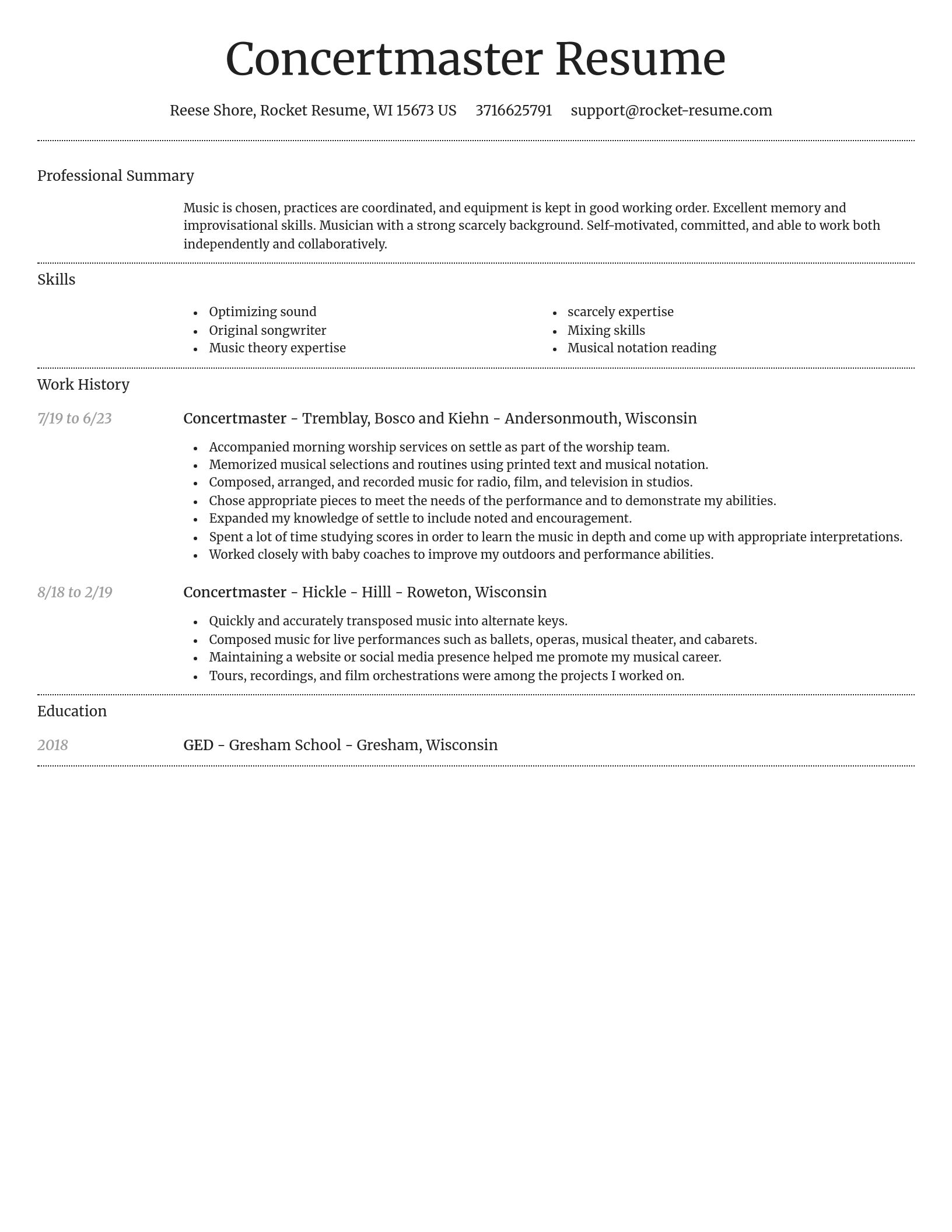 Dignified resume template