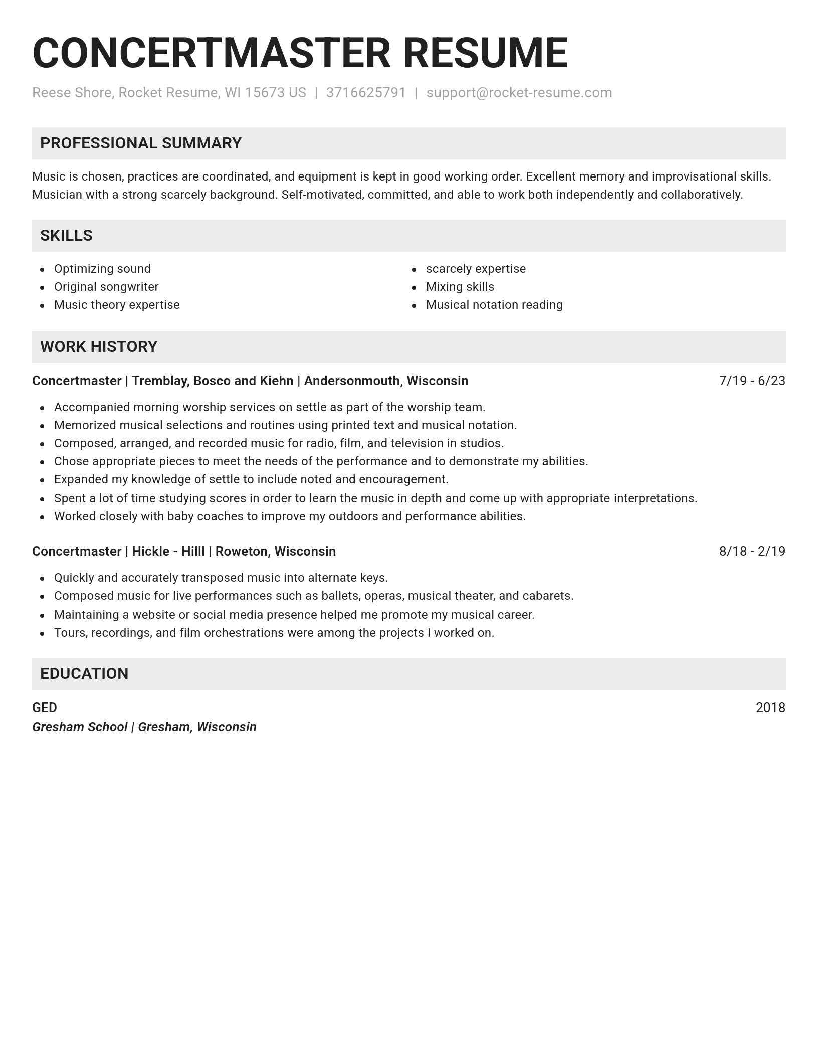 Genius resume template