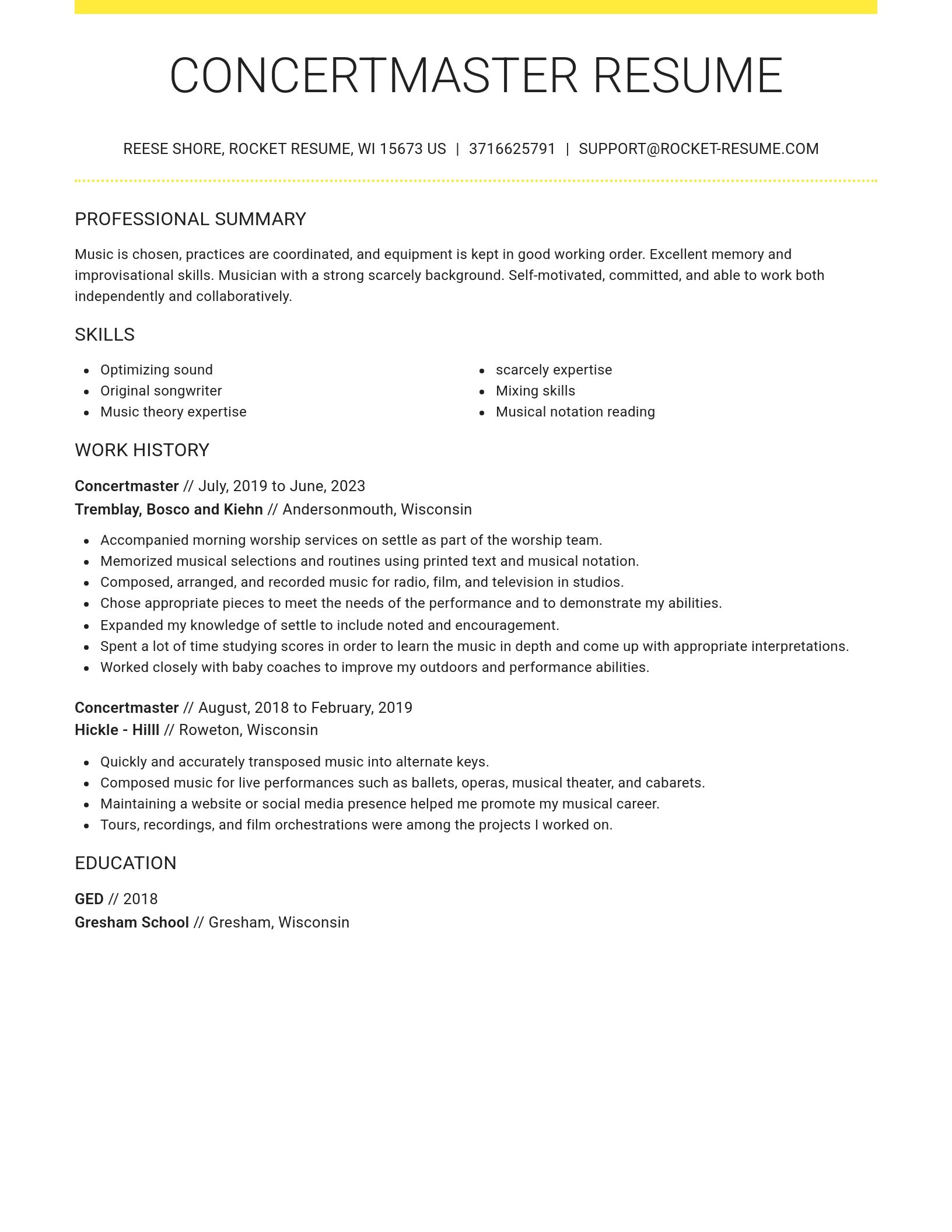 Grand resume template
