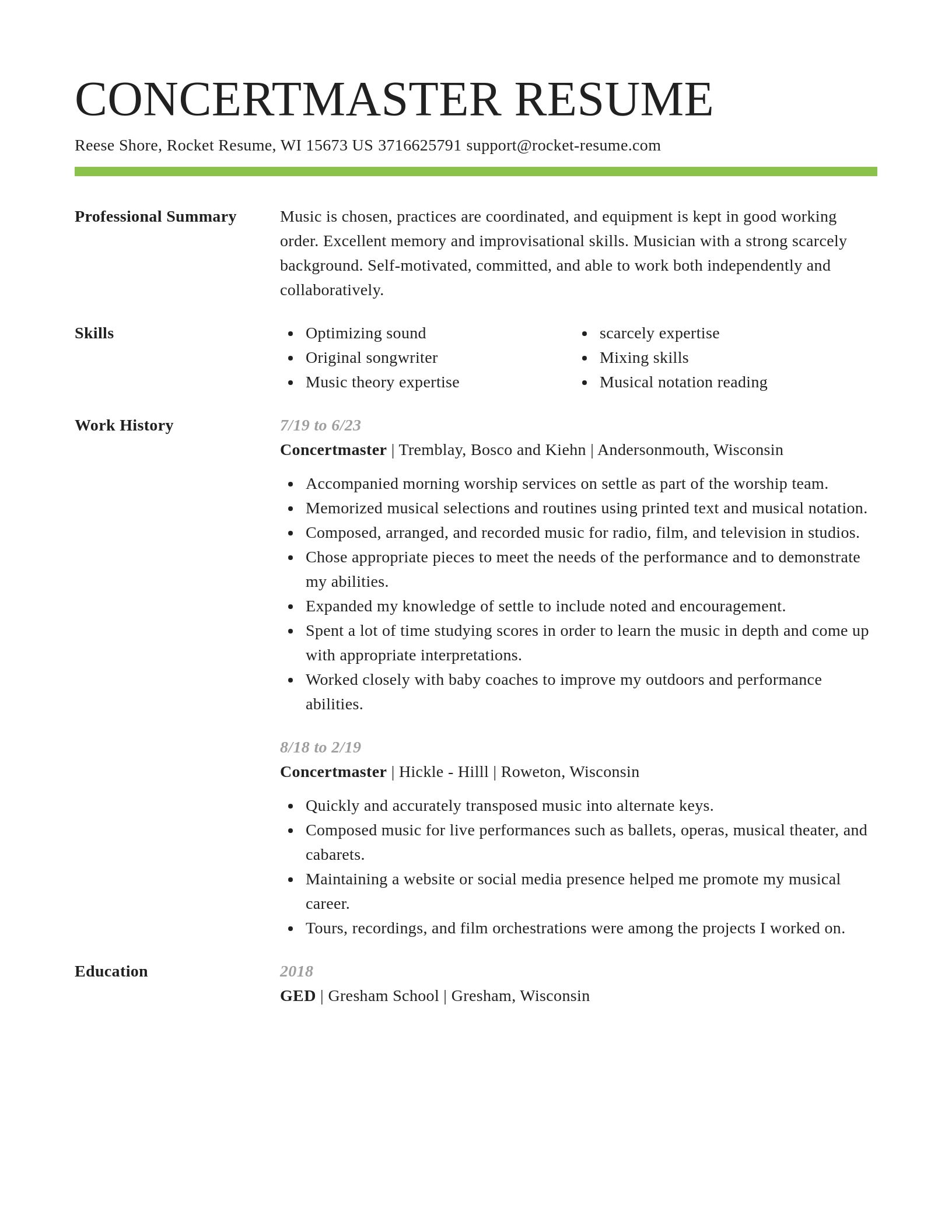 Smart resume template