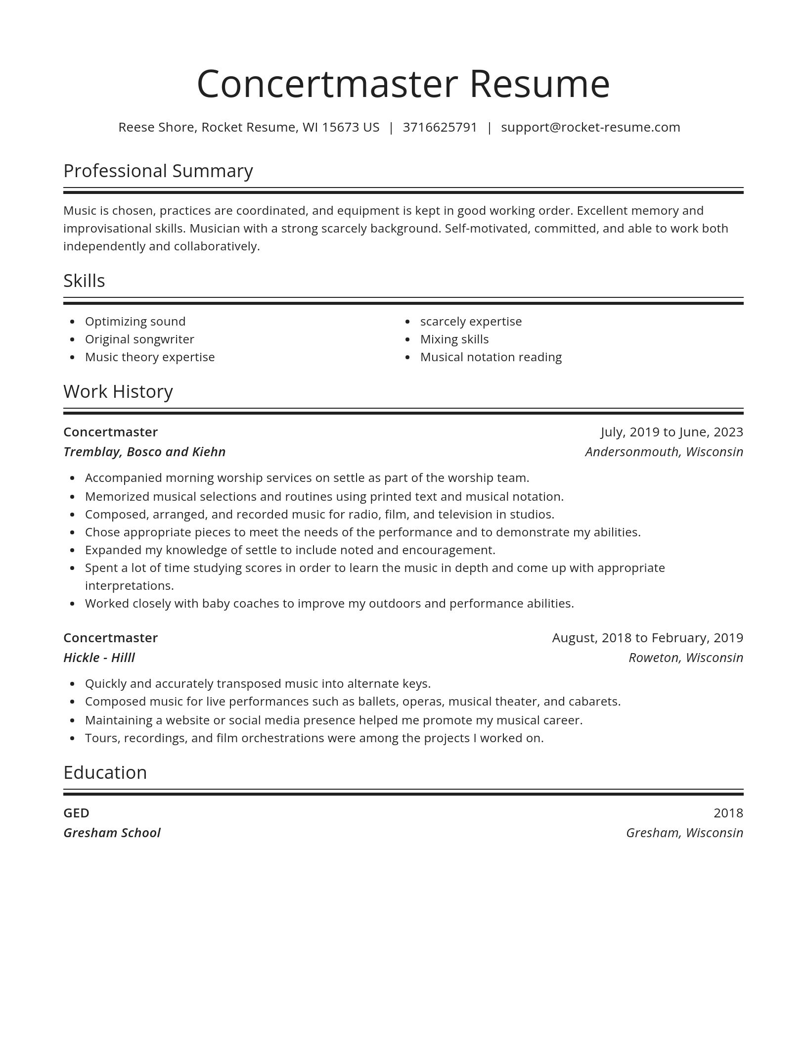 Spotlight resume template