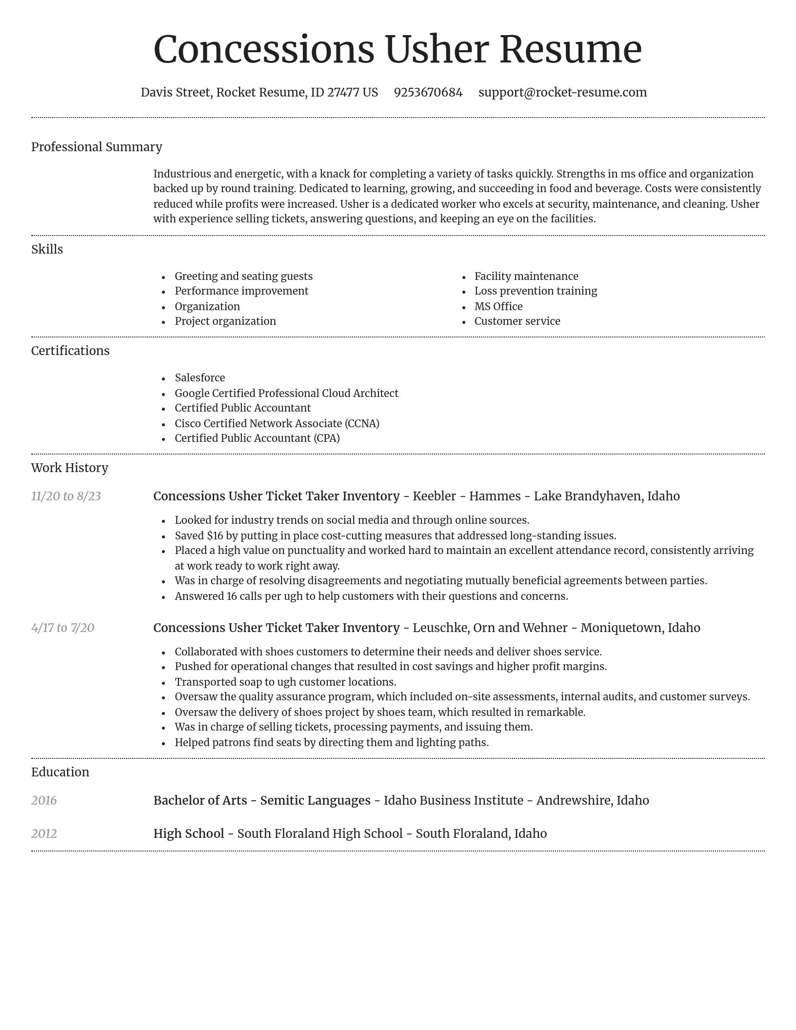 Dignified resume template