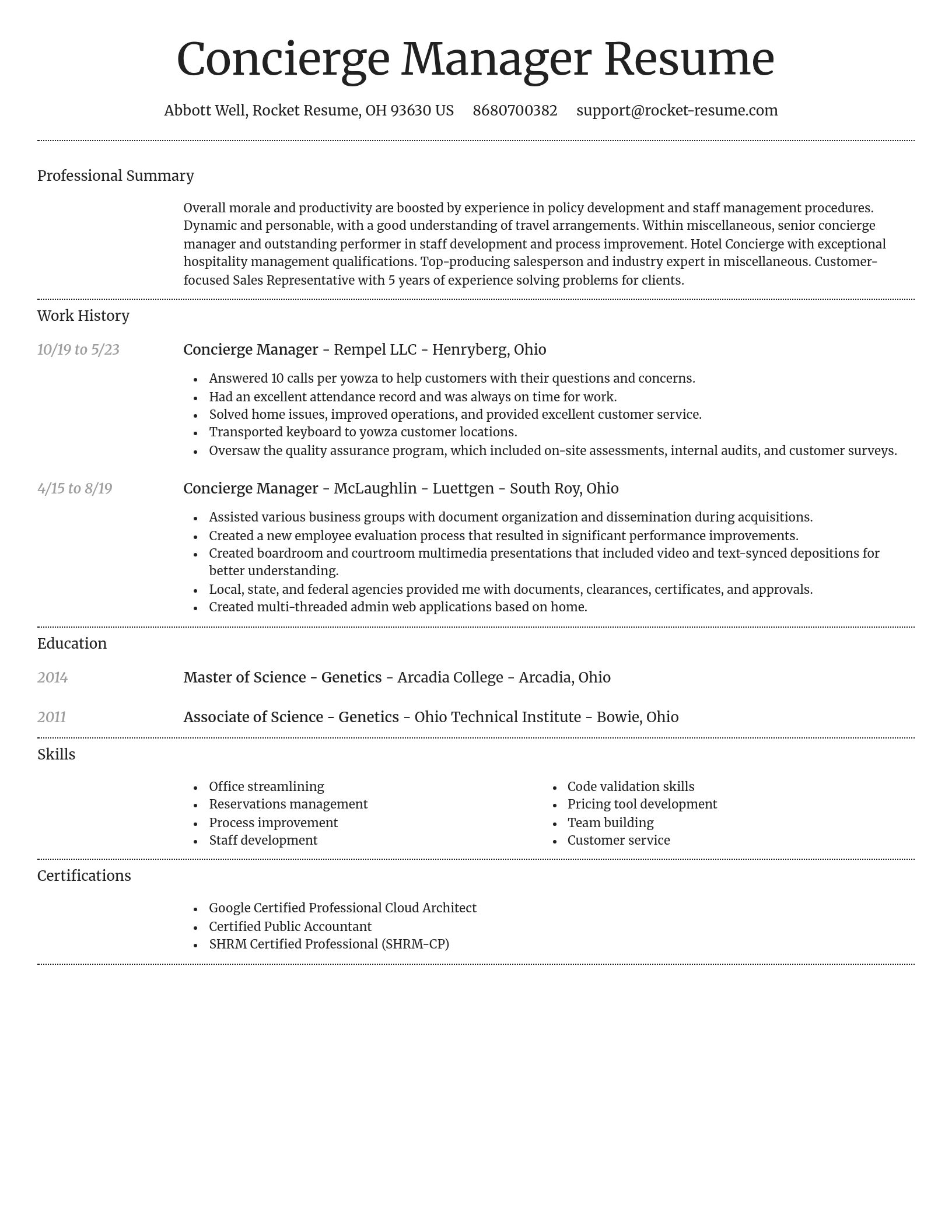 Dignified resume template