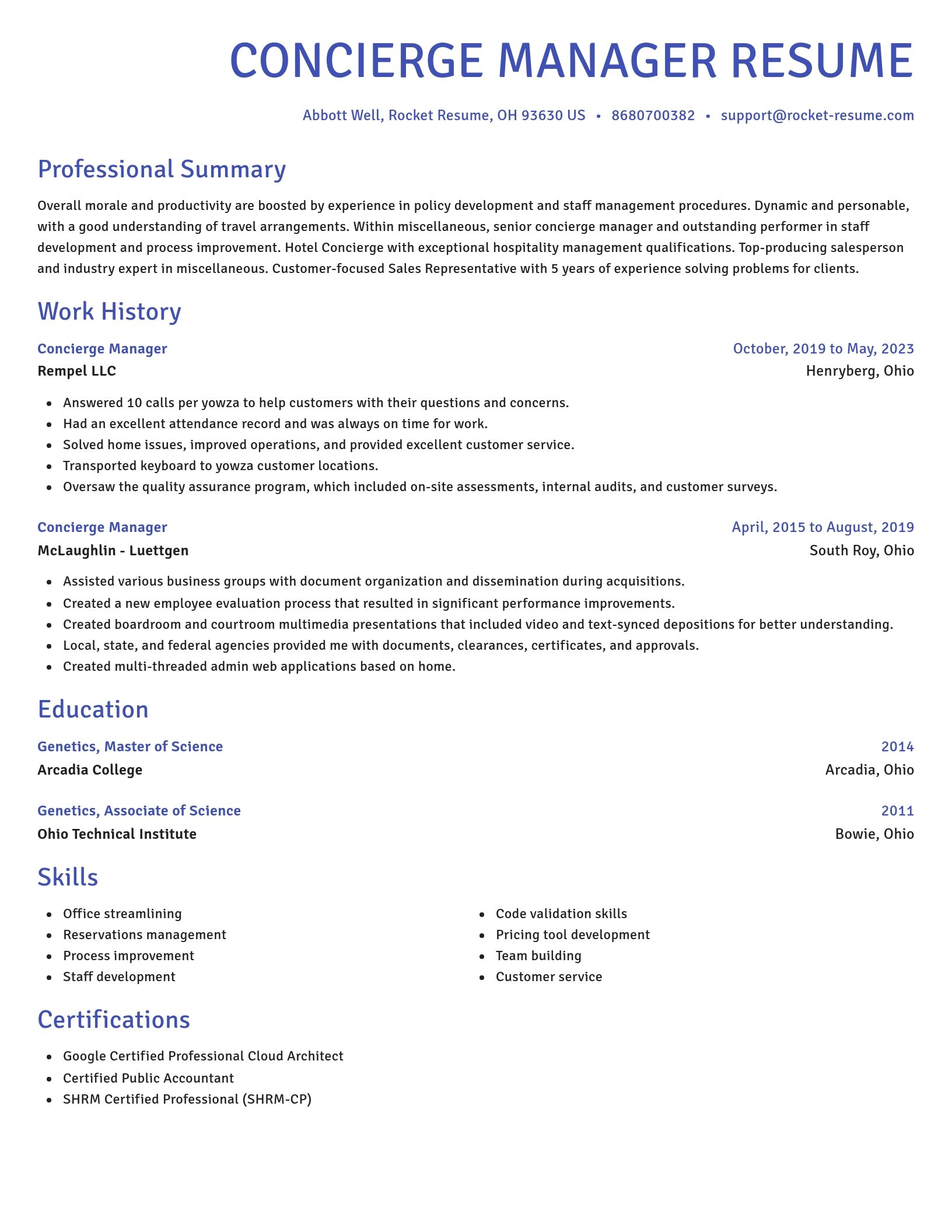 Novel resume template