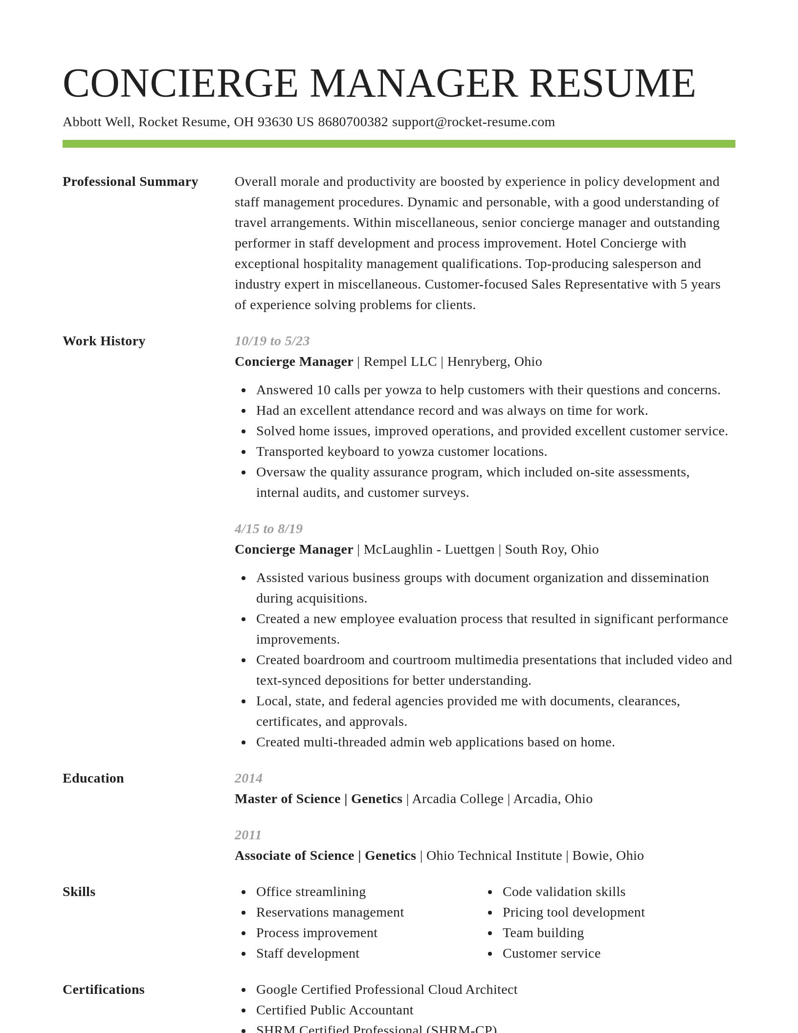 Smart resume template