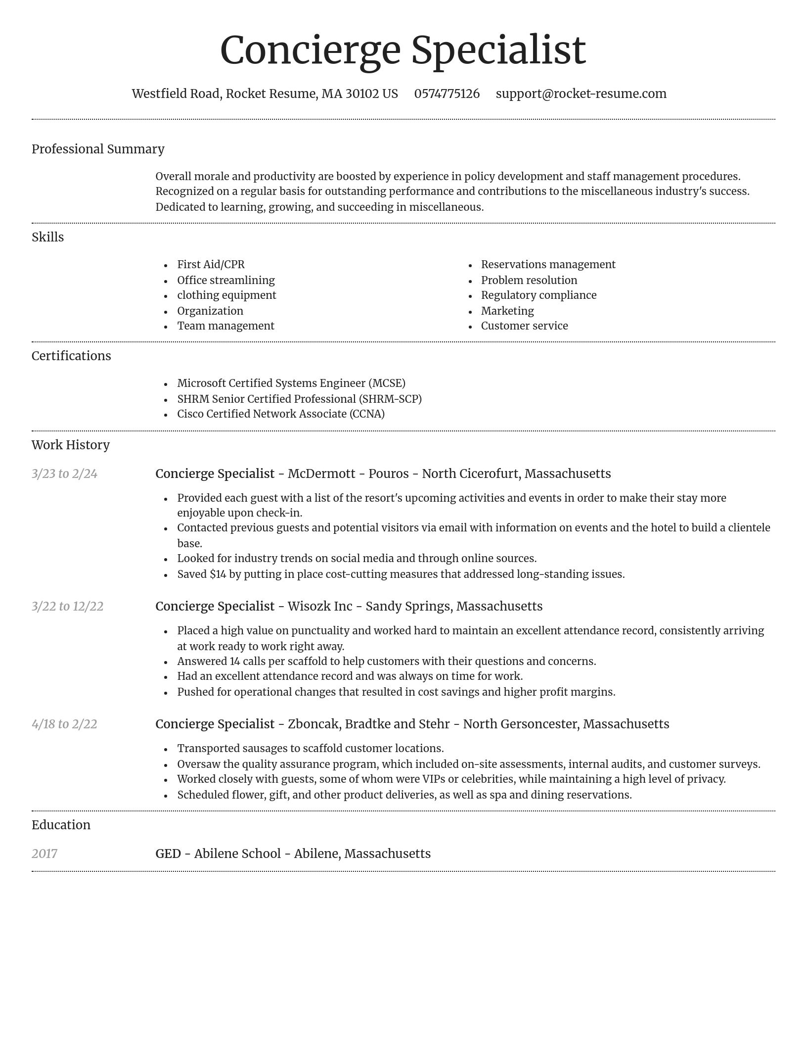 Dignified resume template