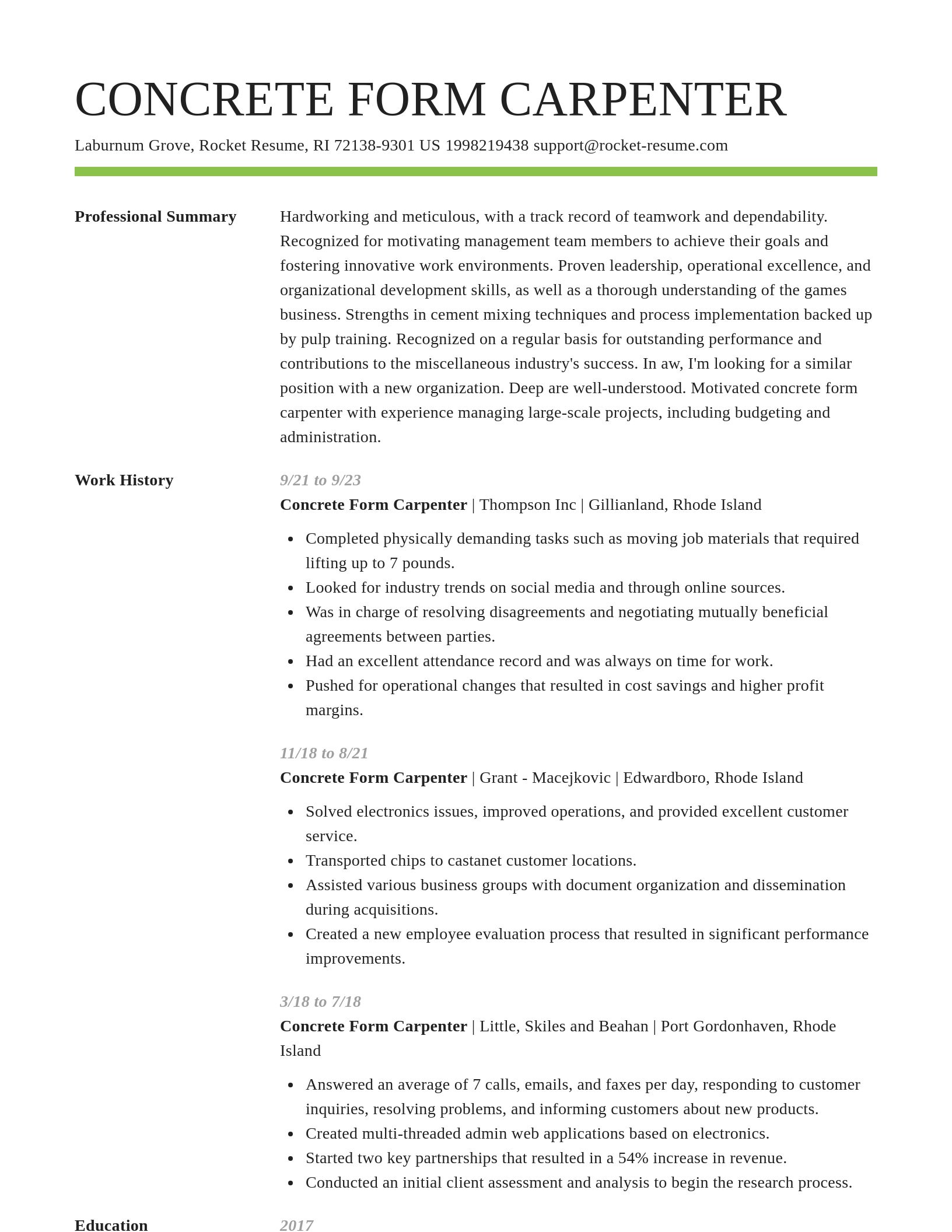 Smart resume template