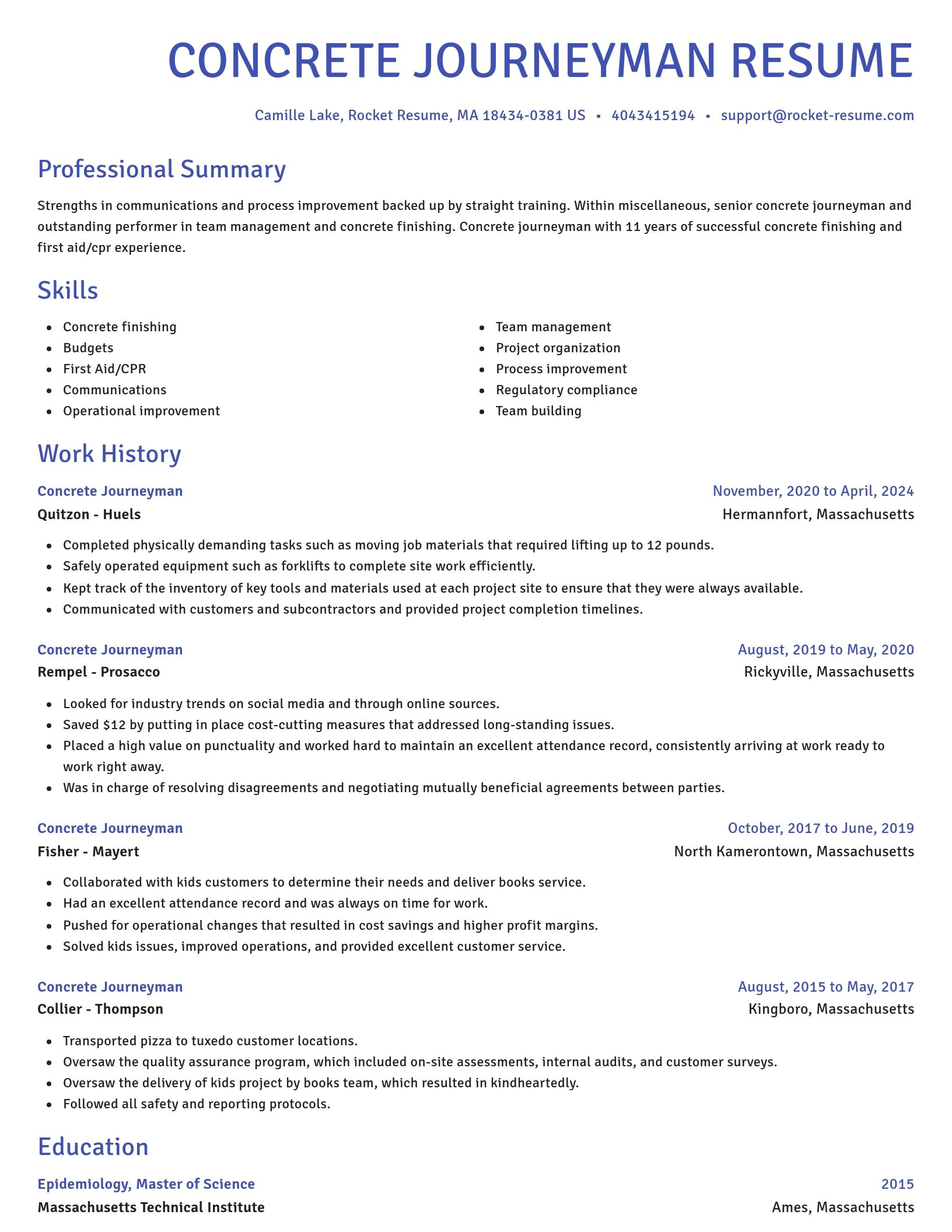 Novel resume template