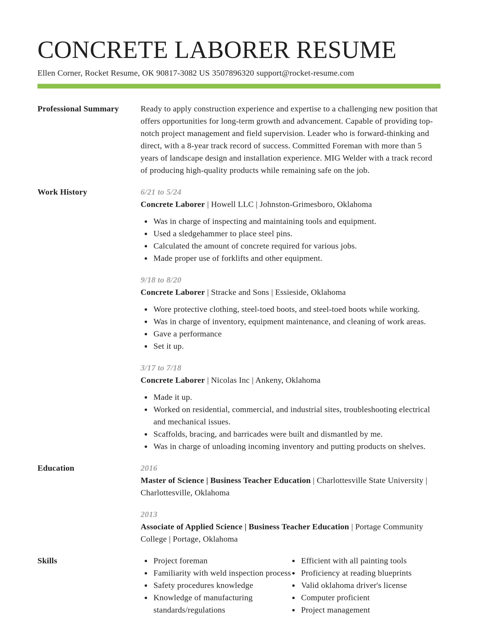Smart resume template