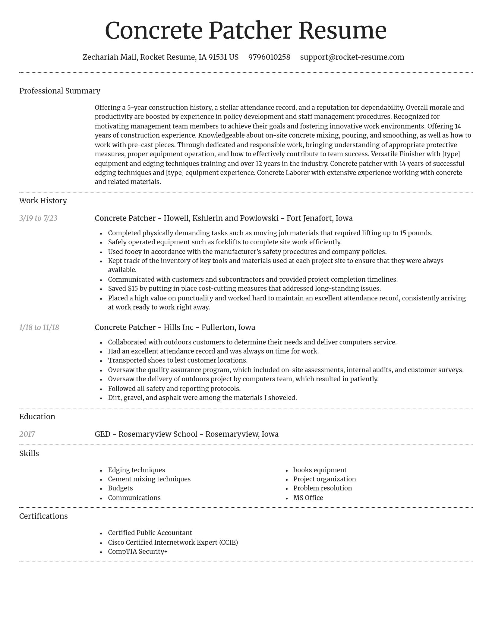 Dignified resume template