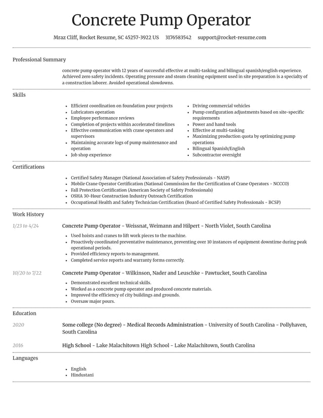 Dignified resume template