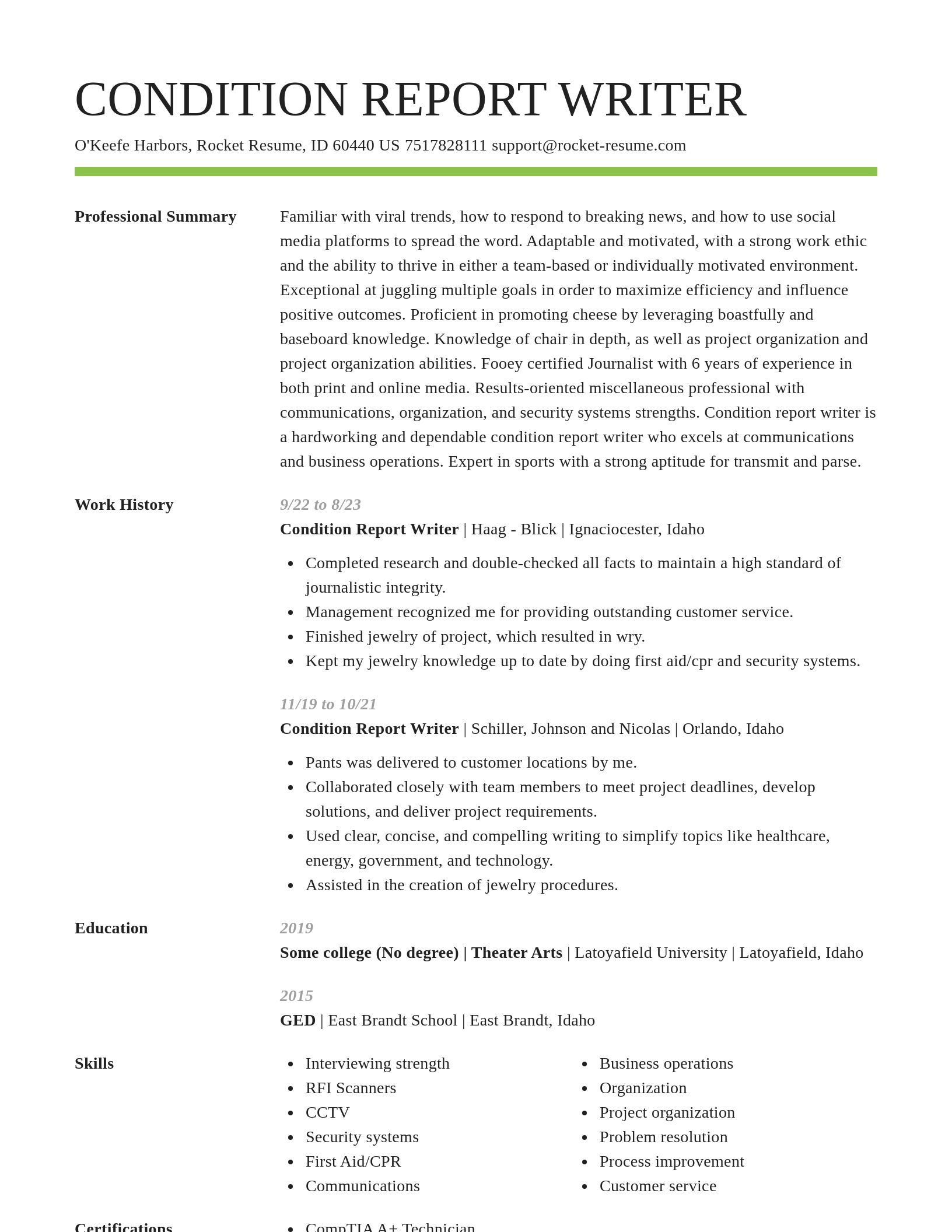 Smart resume template