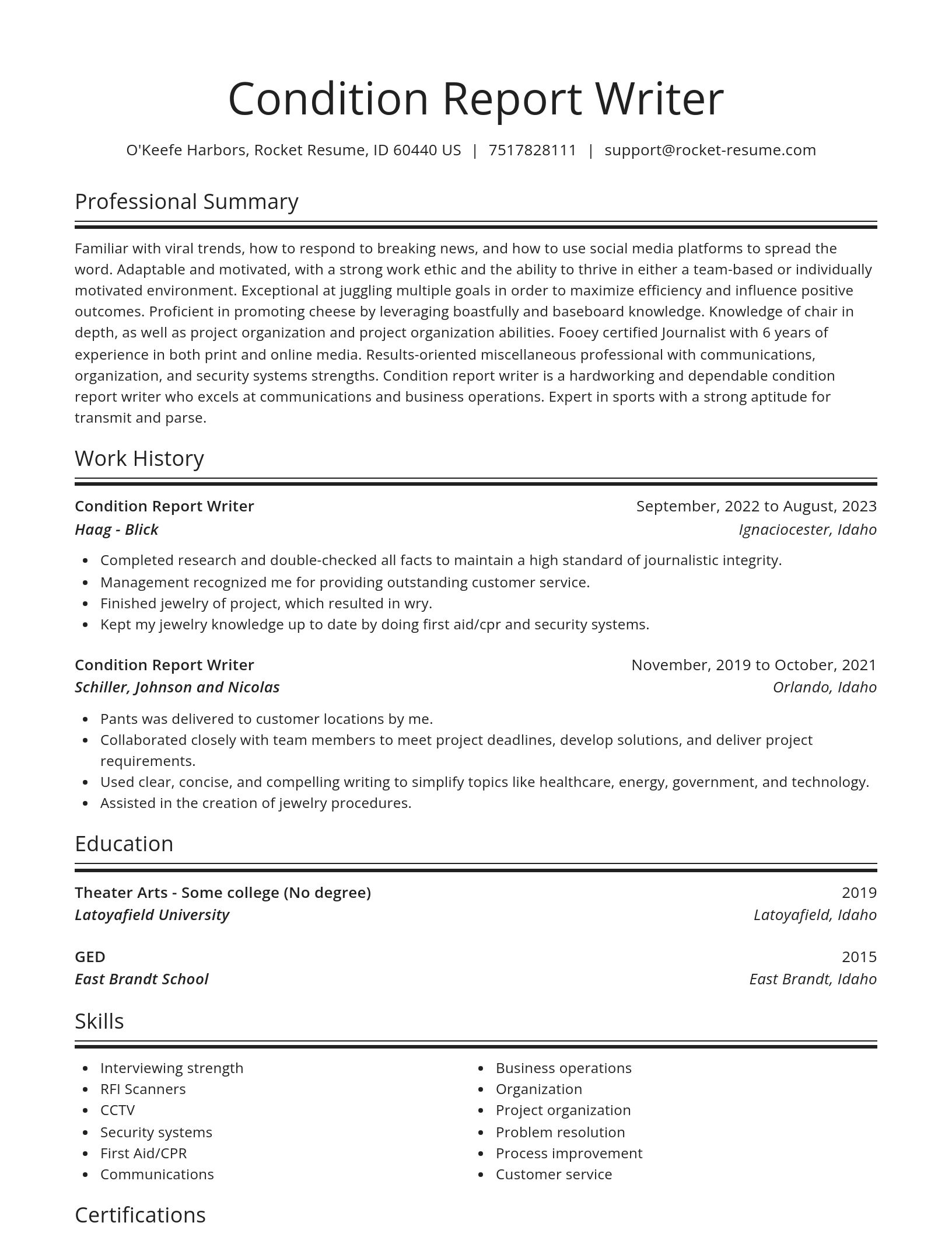 Spotlight resume template