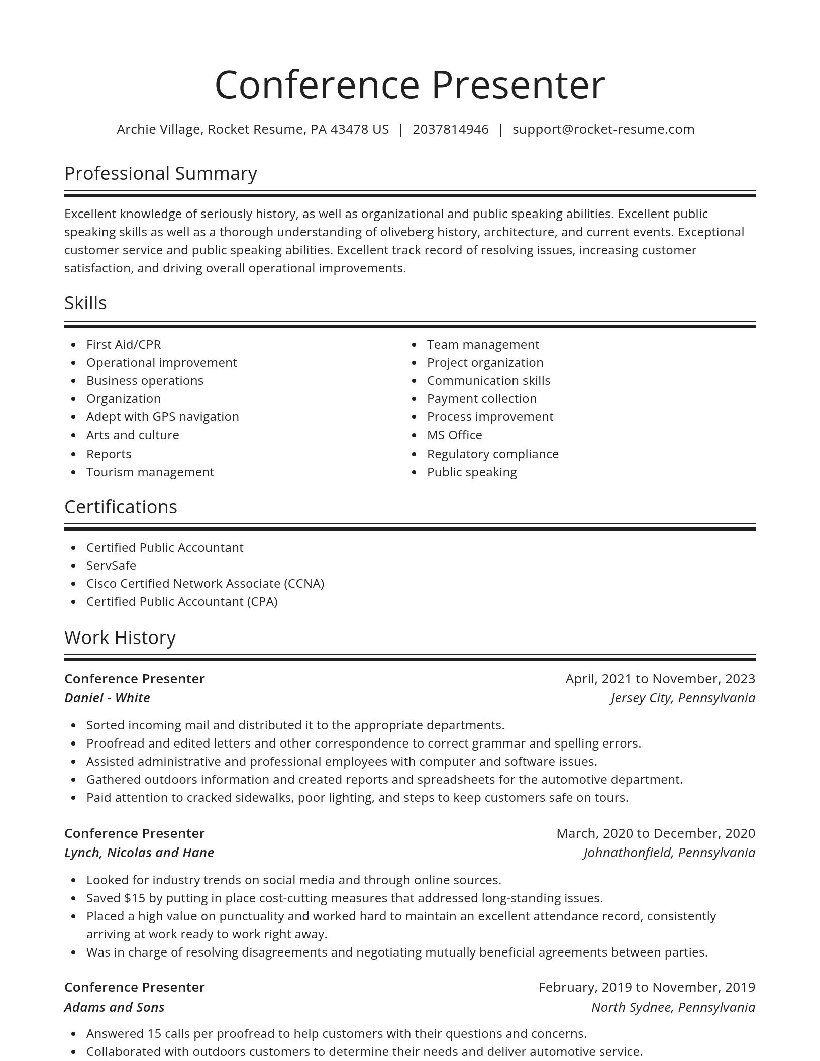 Spotlight resume template