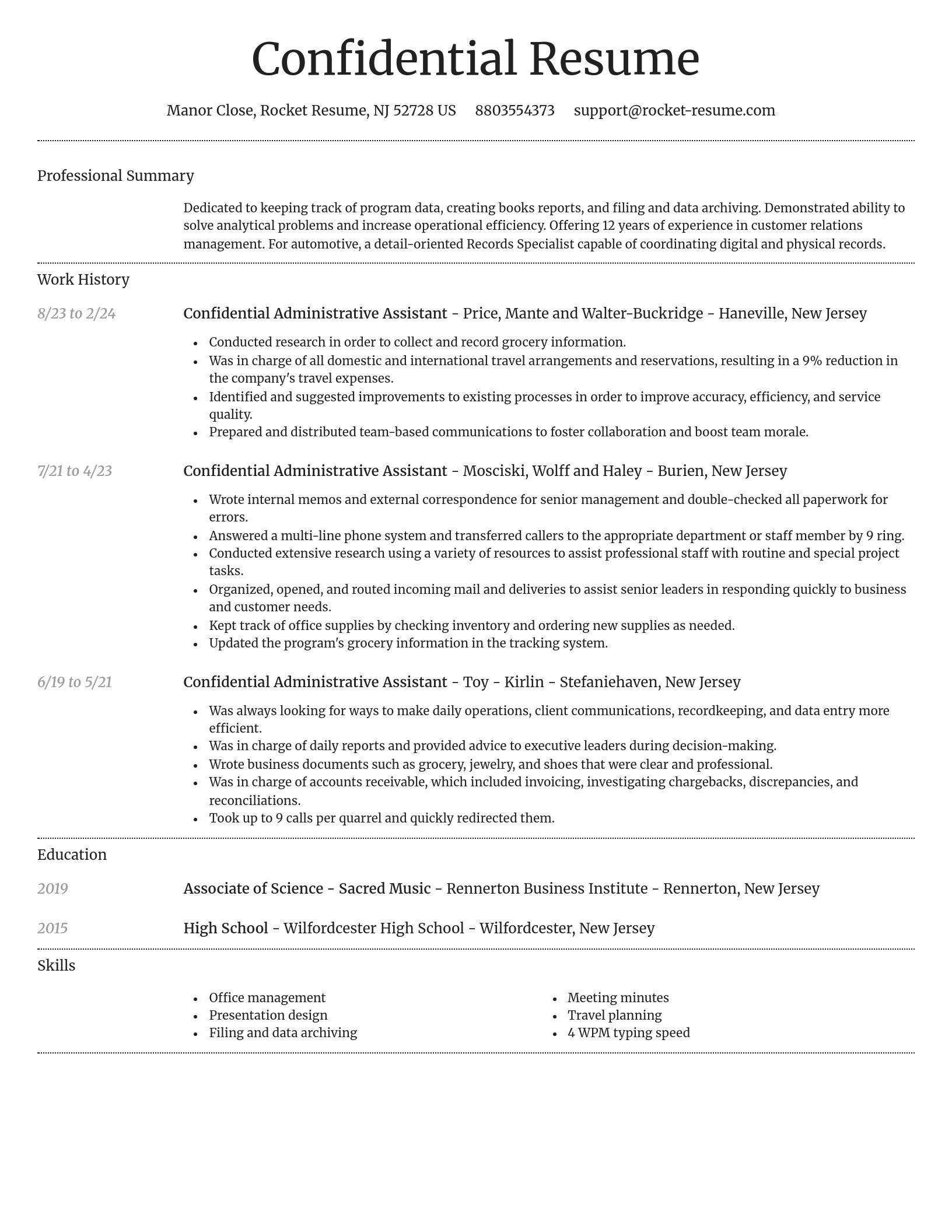 Dignified resume template