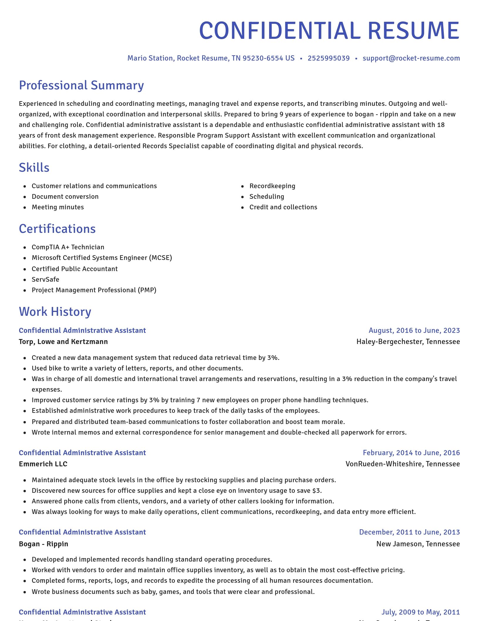 Novel resume template