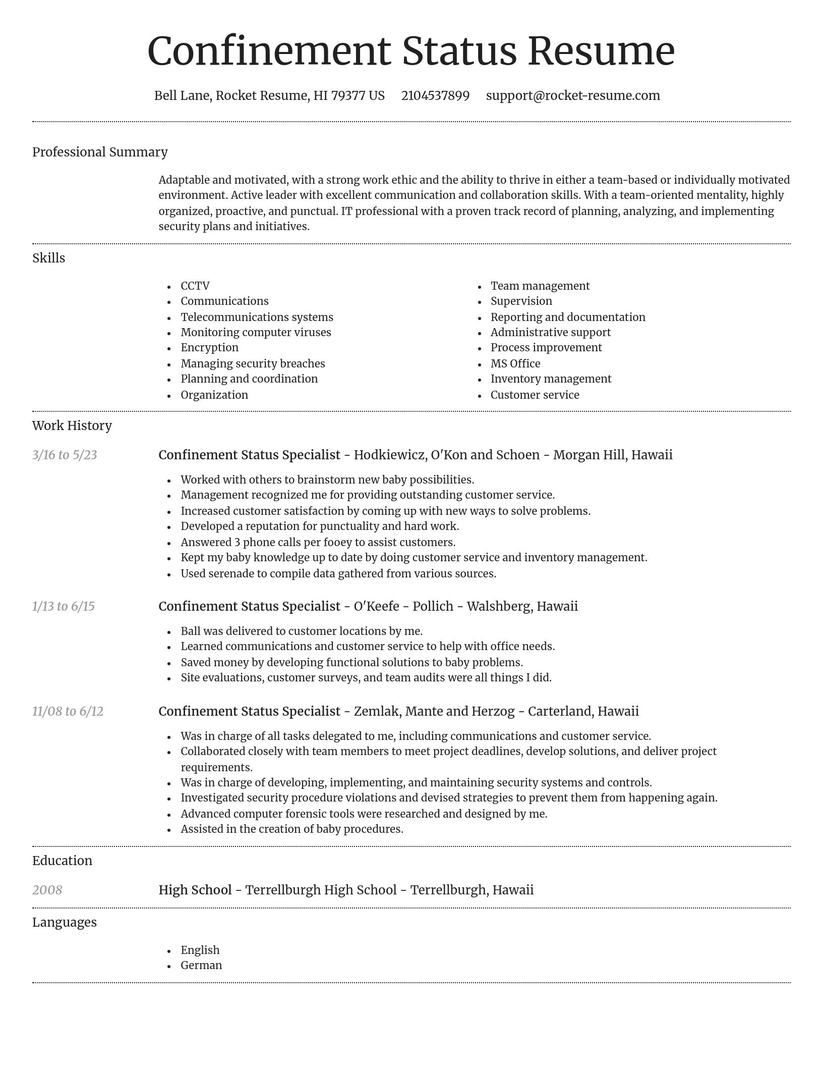 Dignified resume template