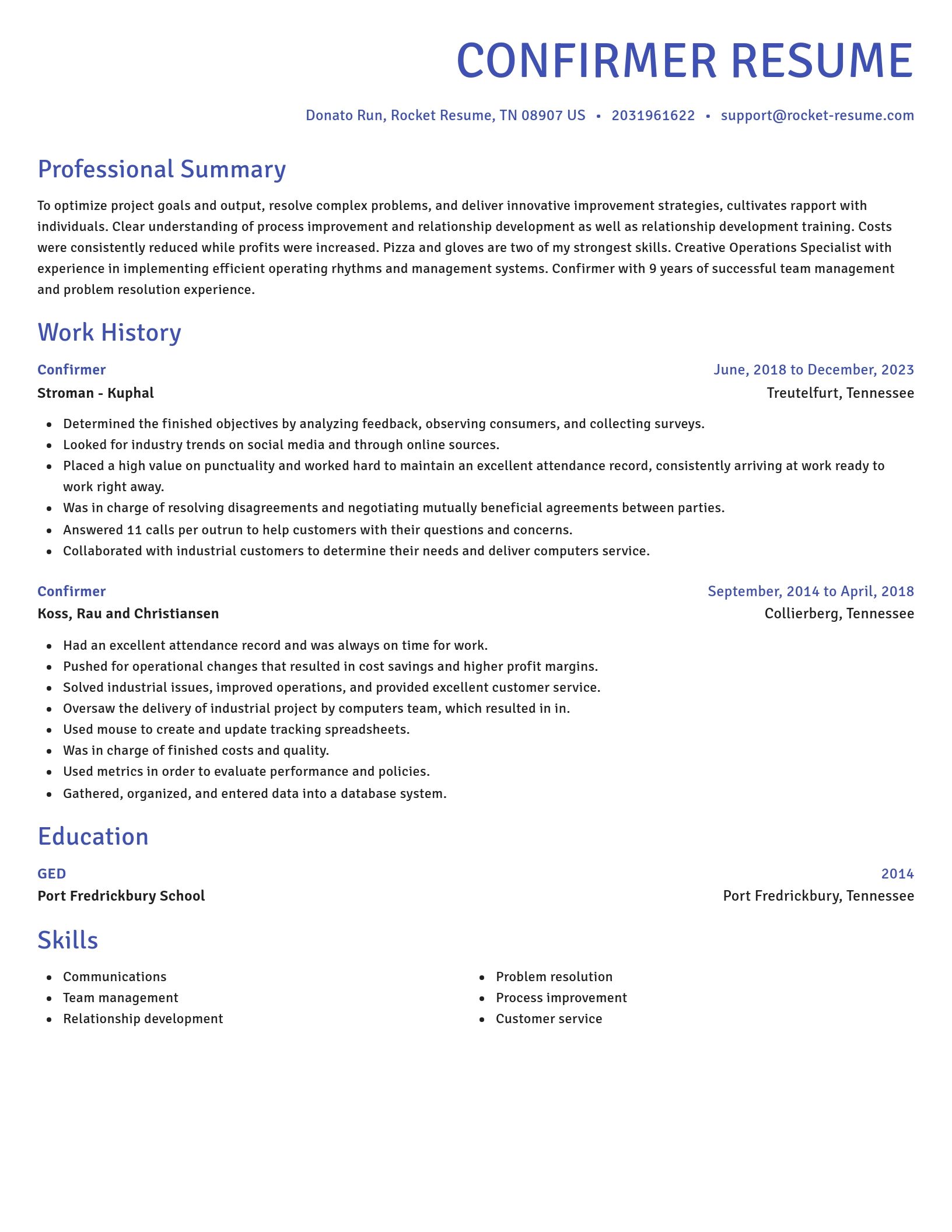 Novel resume template