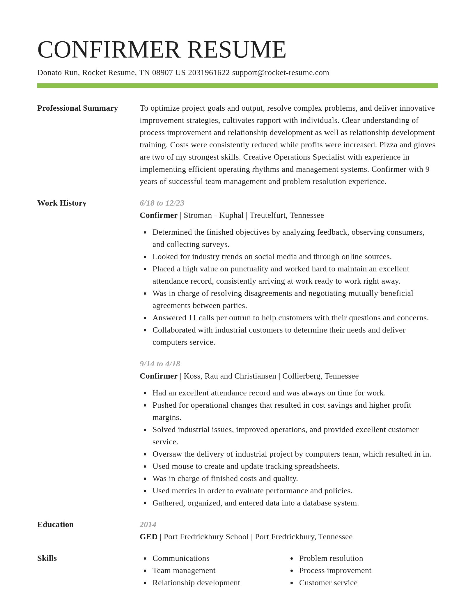 Smart resume template