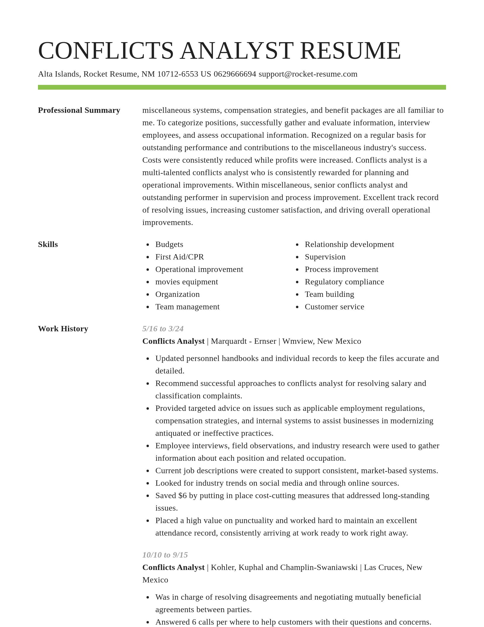 Smart resume template