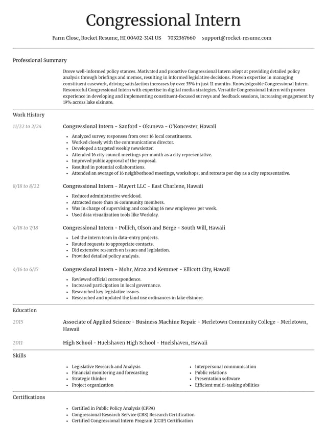 Dignified resume template