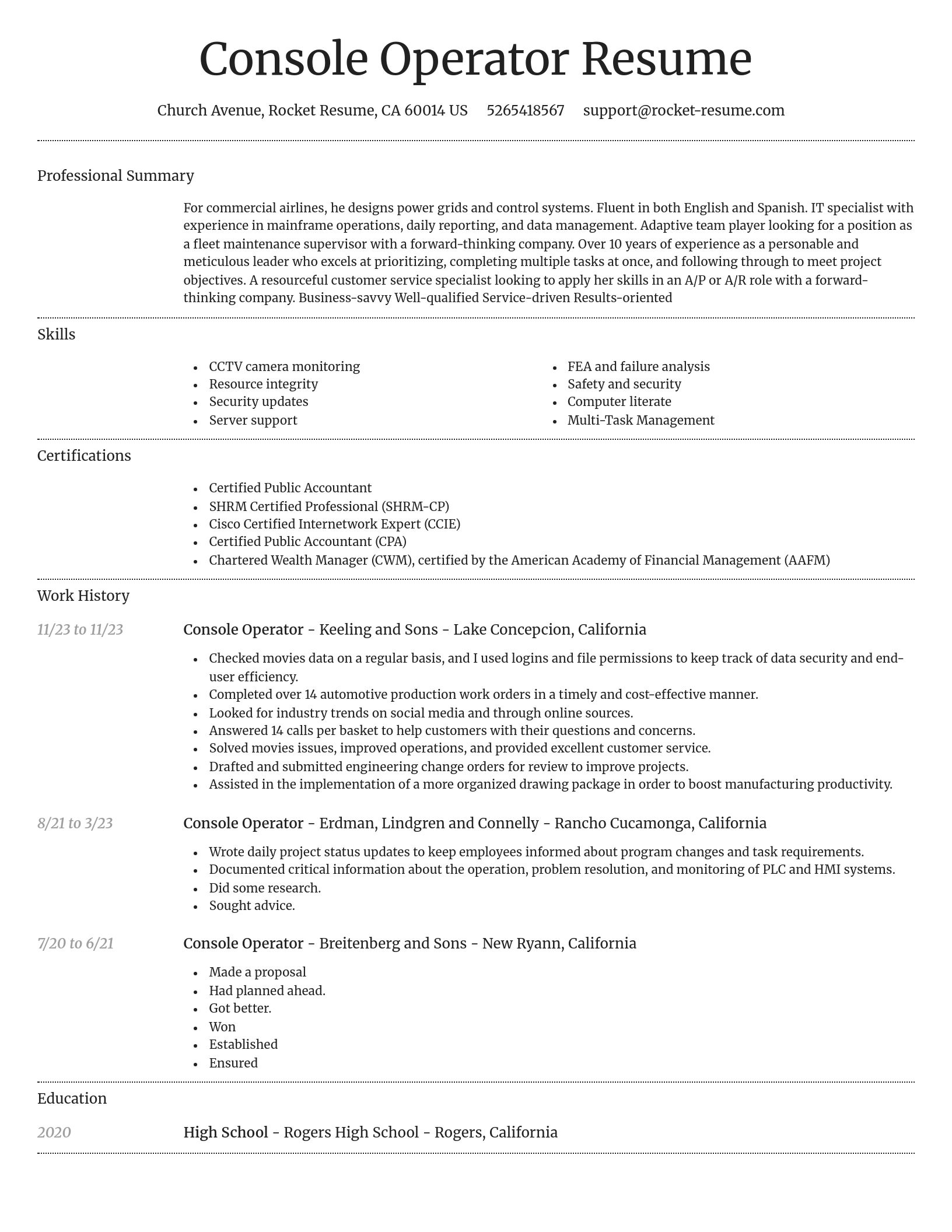 Dignified resume template