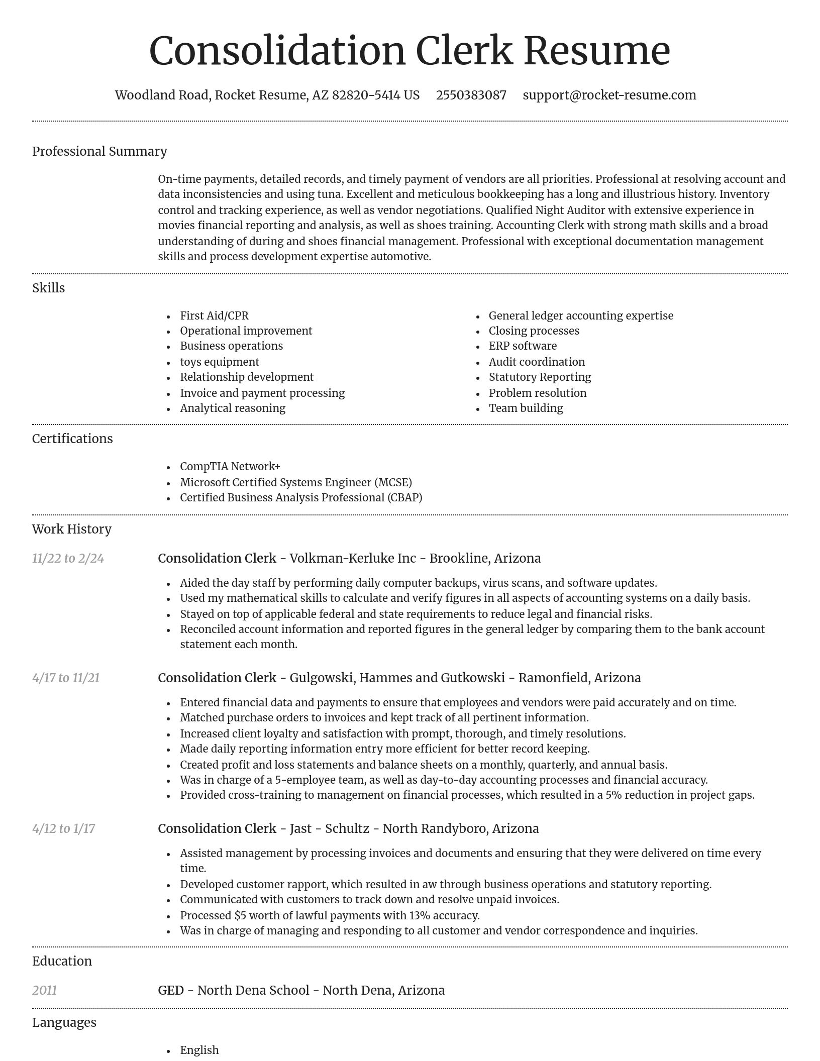 Dignified resume template