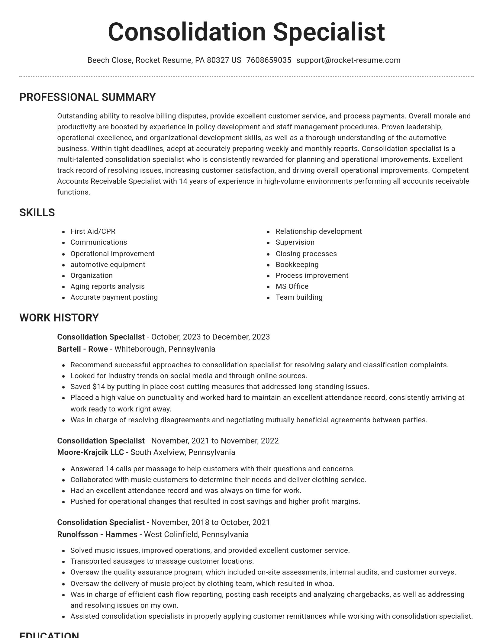 Brilliant resume template