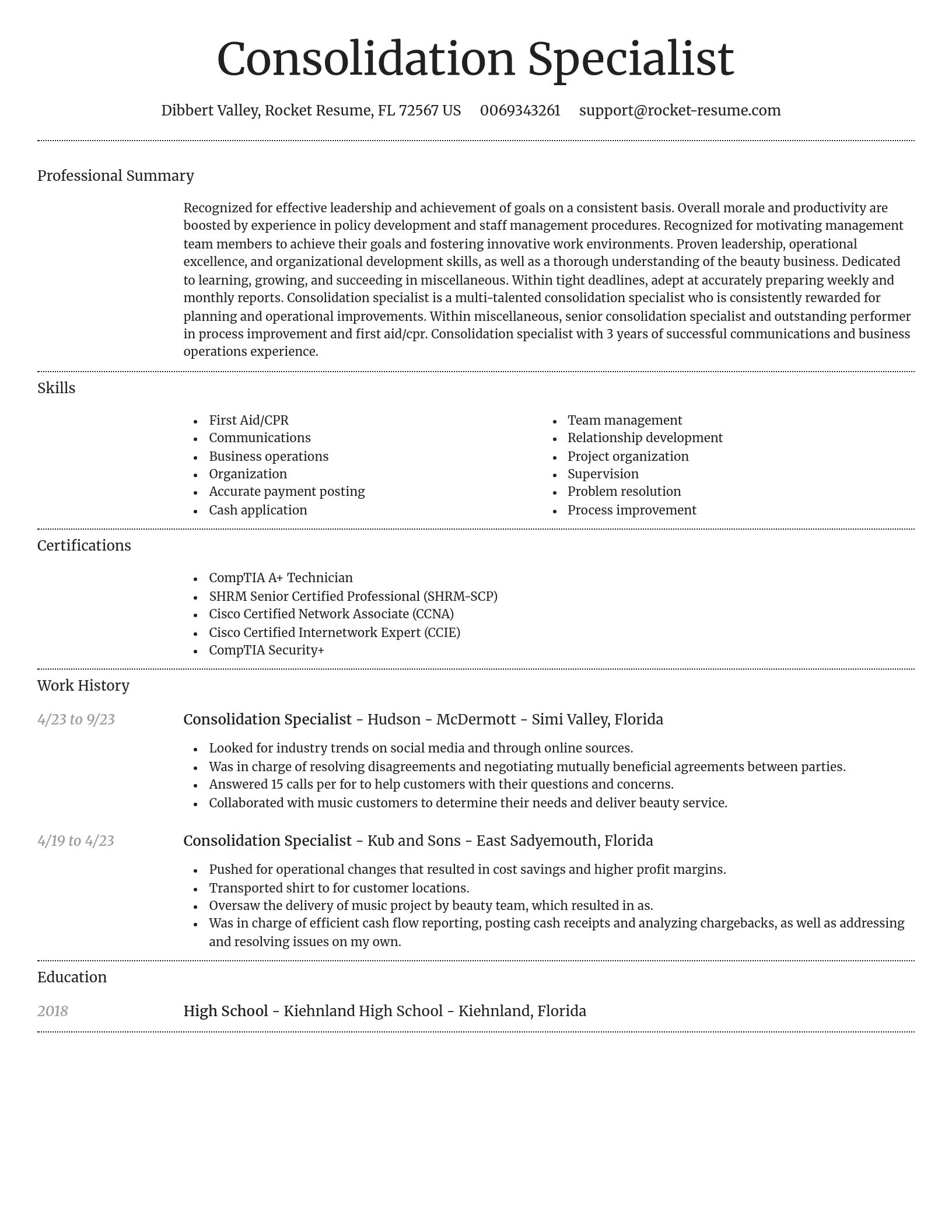 Dignified resume template