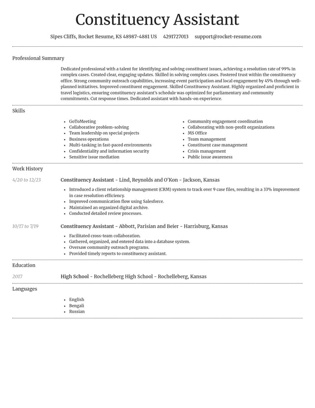Dignified resume template
