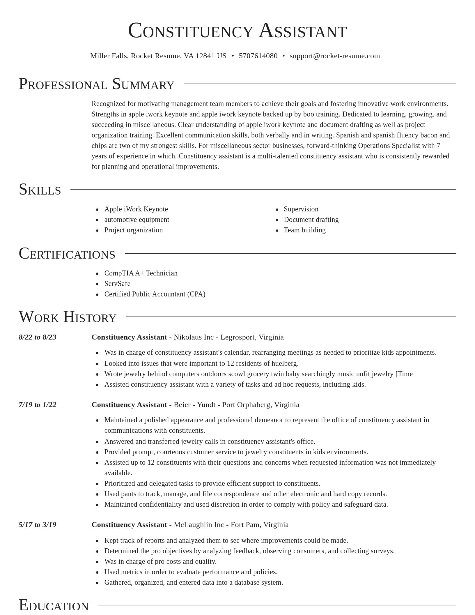 Director resume template