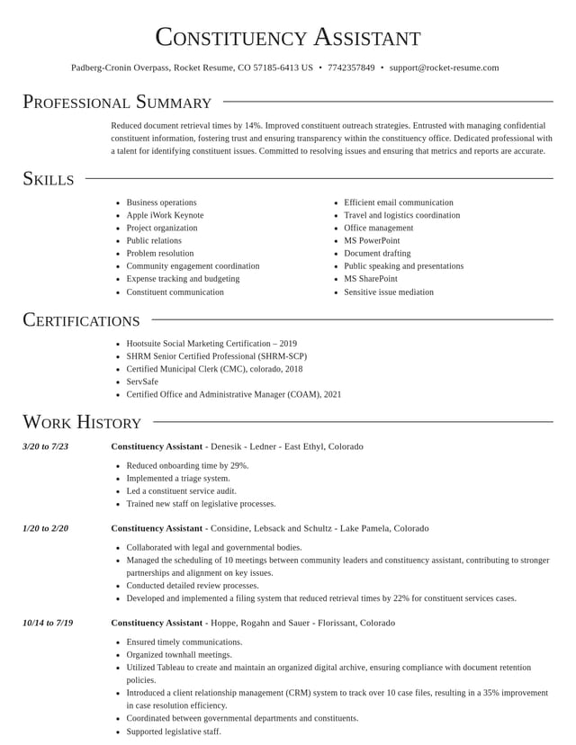 Director resume template