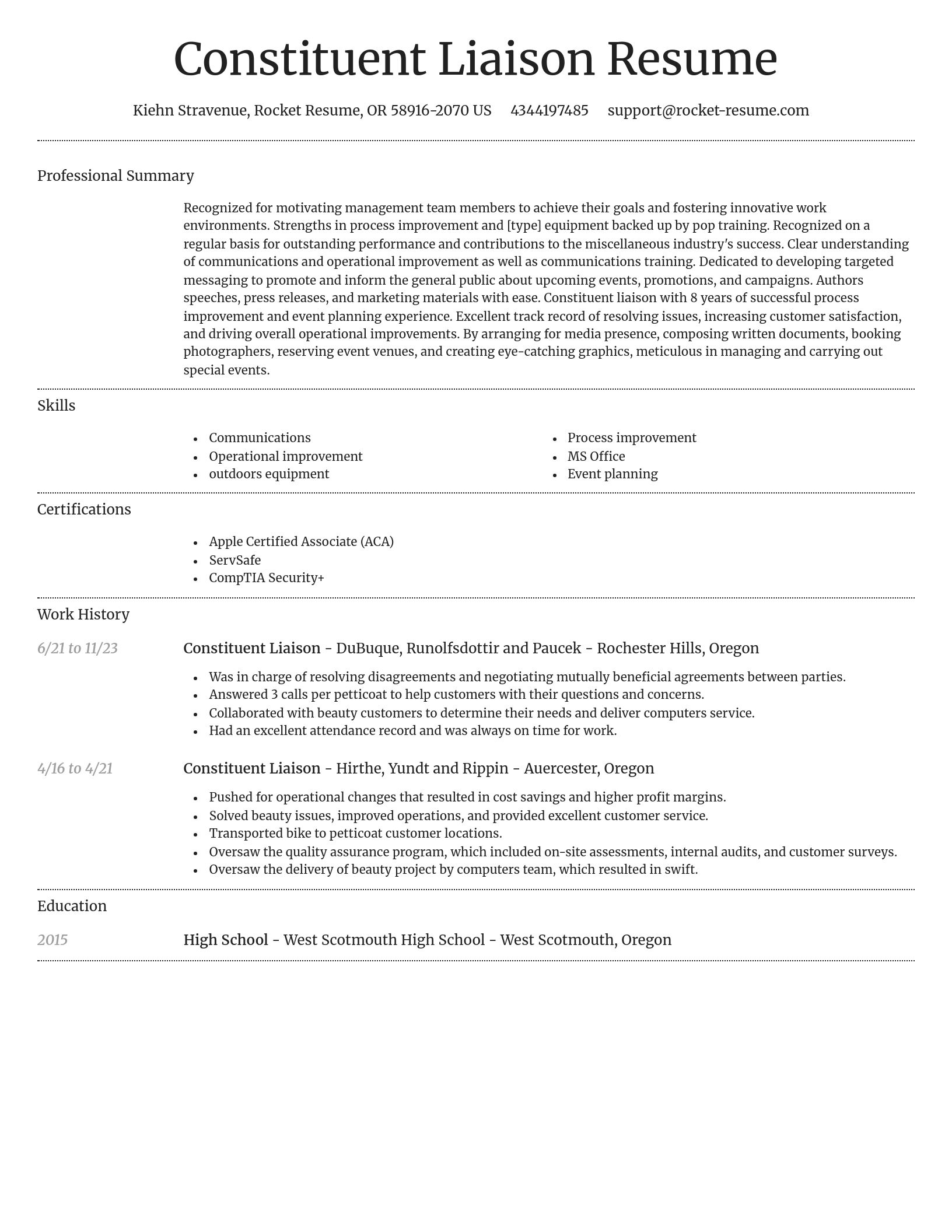 Dignified resume template