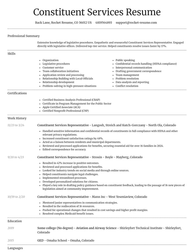Dignified resume template