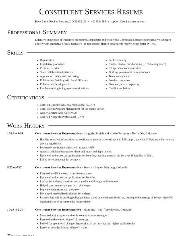 Director resume template