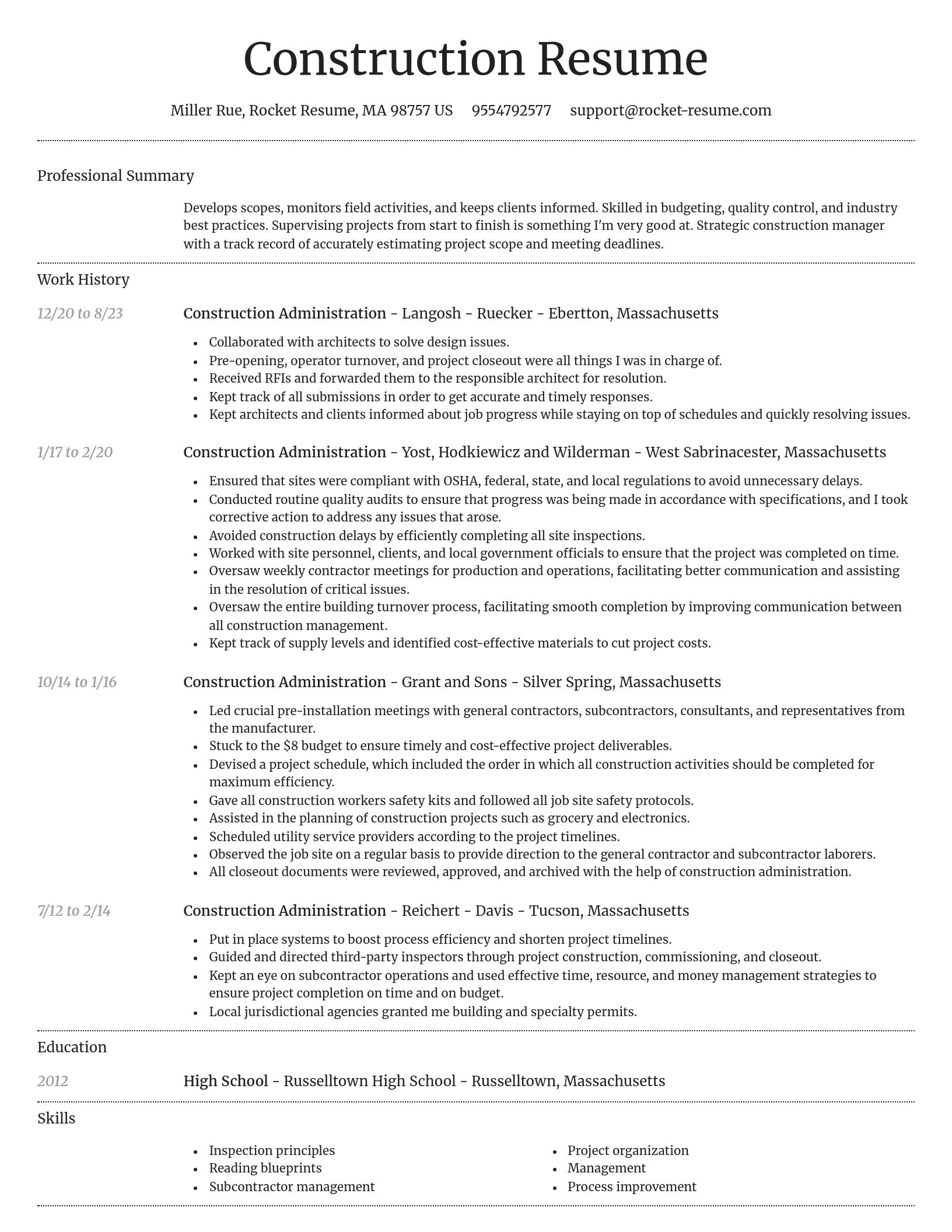 Dignified resume template
