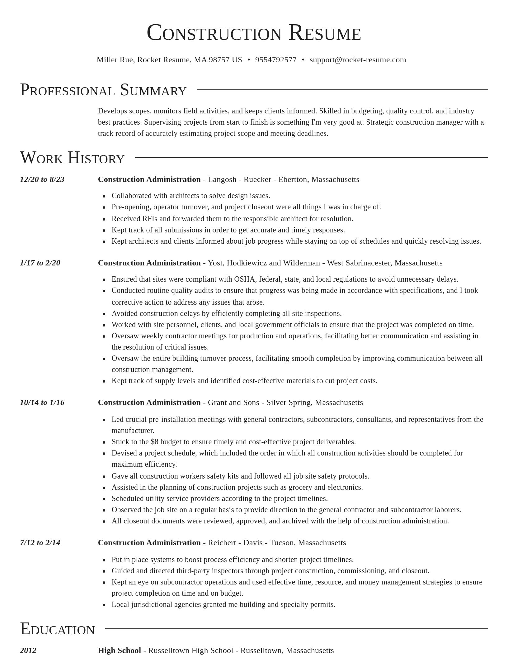 Director resume template