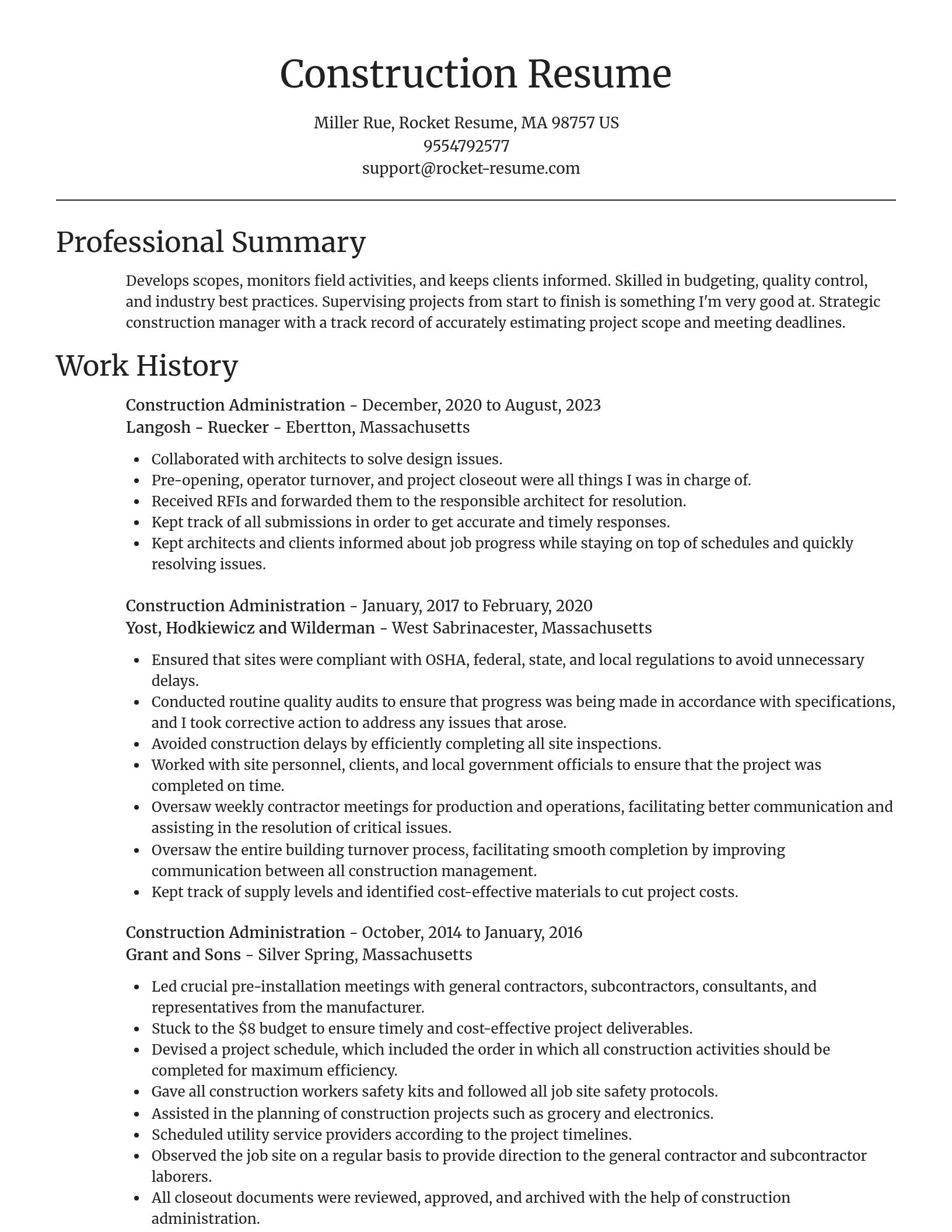 Focal Point resume template