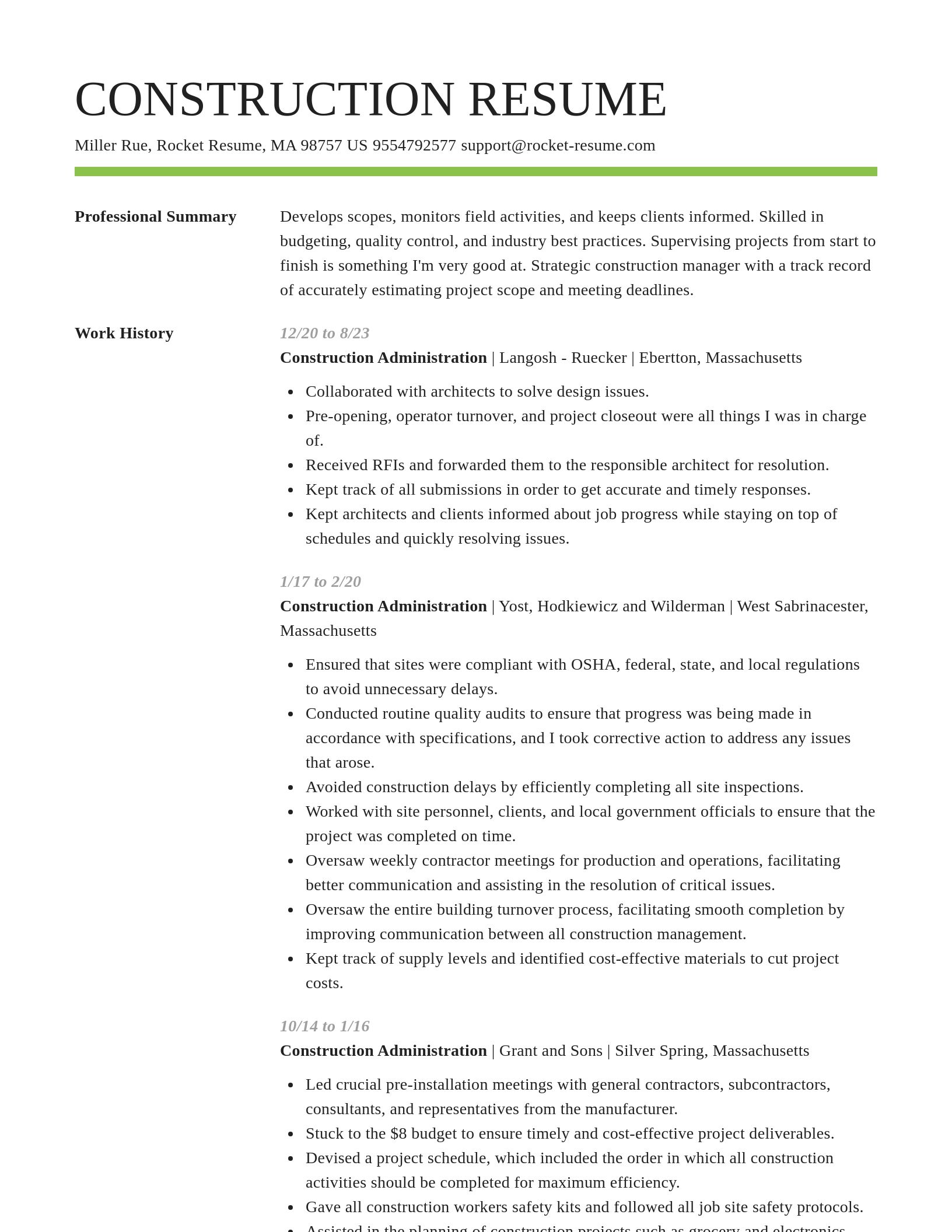 Smart resume template