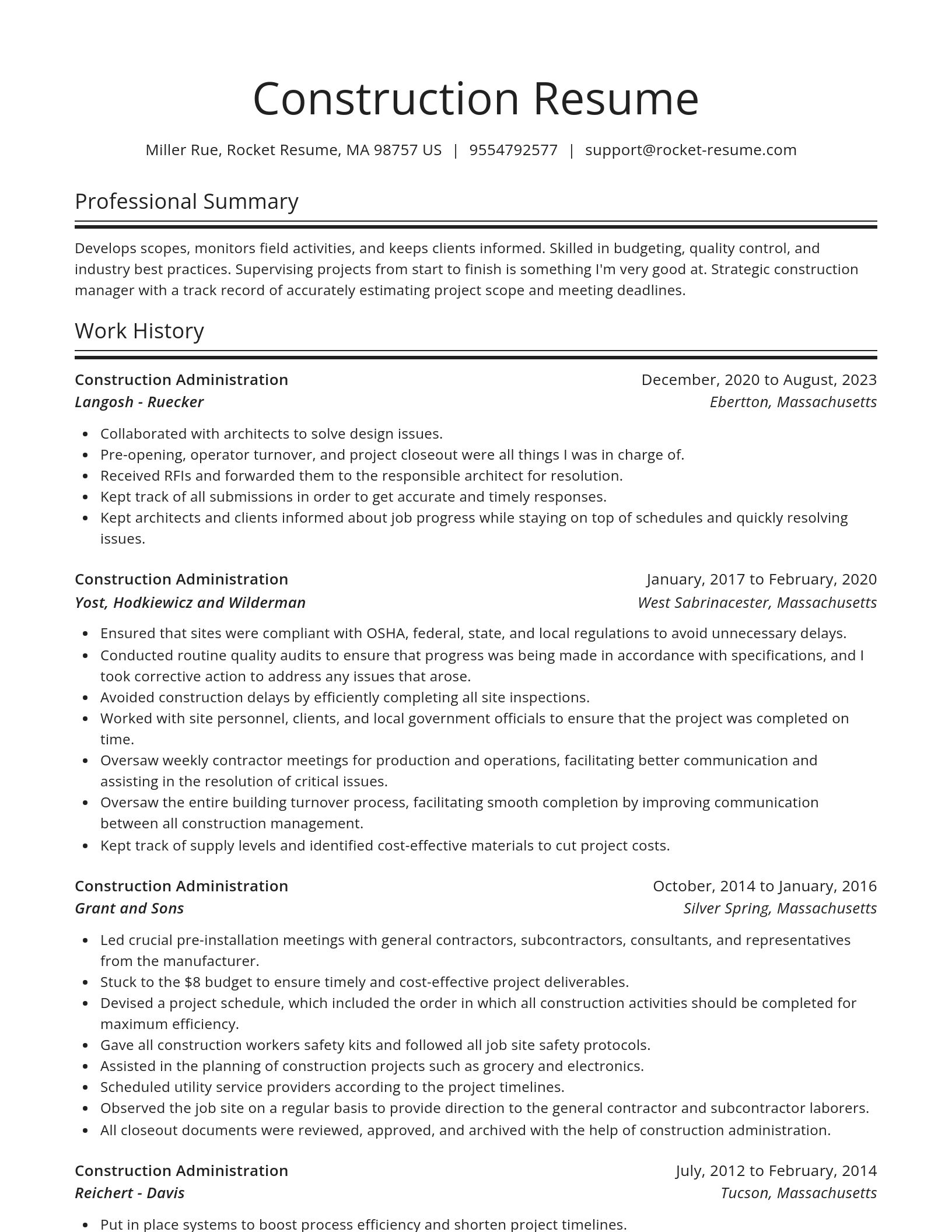 Spotlight resume template
